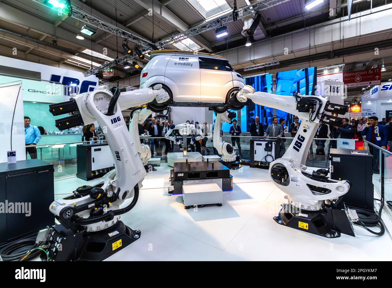 At the IBG company, robots produce an electric vehicle, robotics