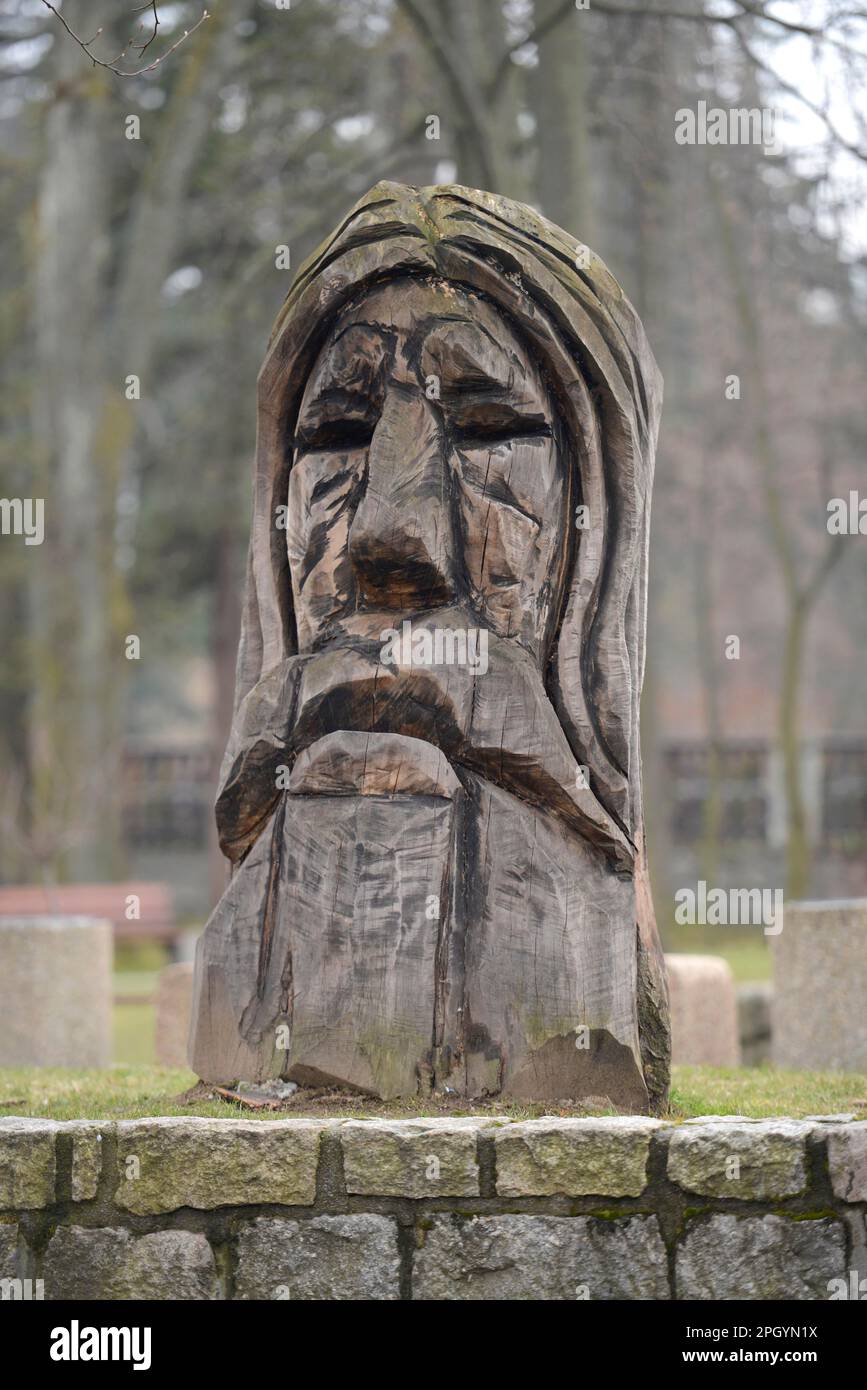 Giant Ruebezahl, carving, Karpacz, Lower Silesia, Poland Stock Photo