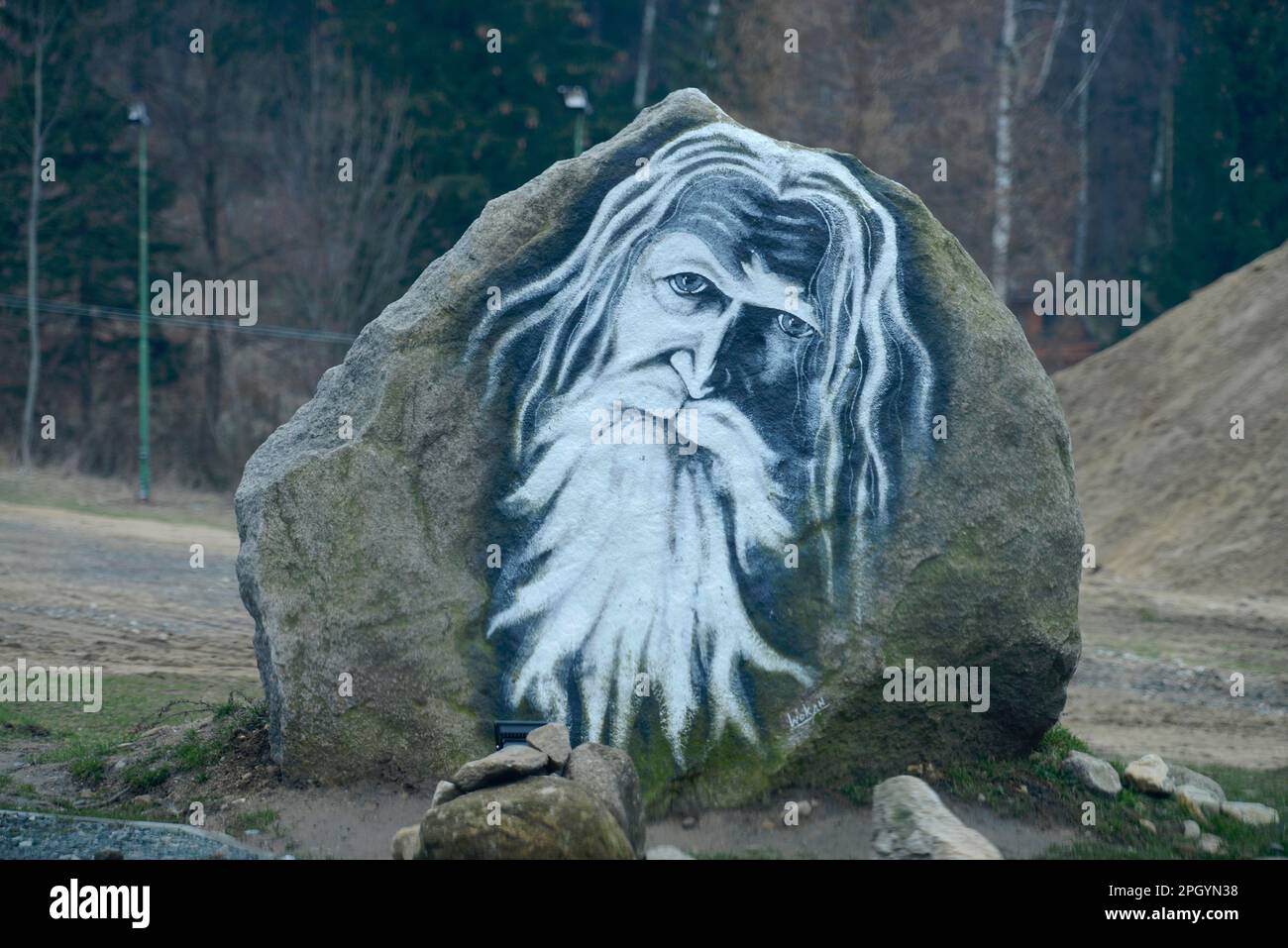 Giant Ruebezahl, Stone, Karpacz, Lower Silesia, Poland Stock Photo