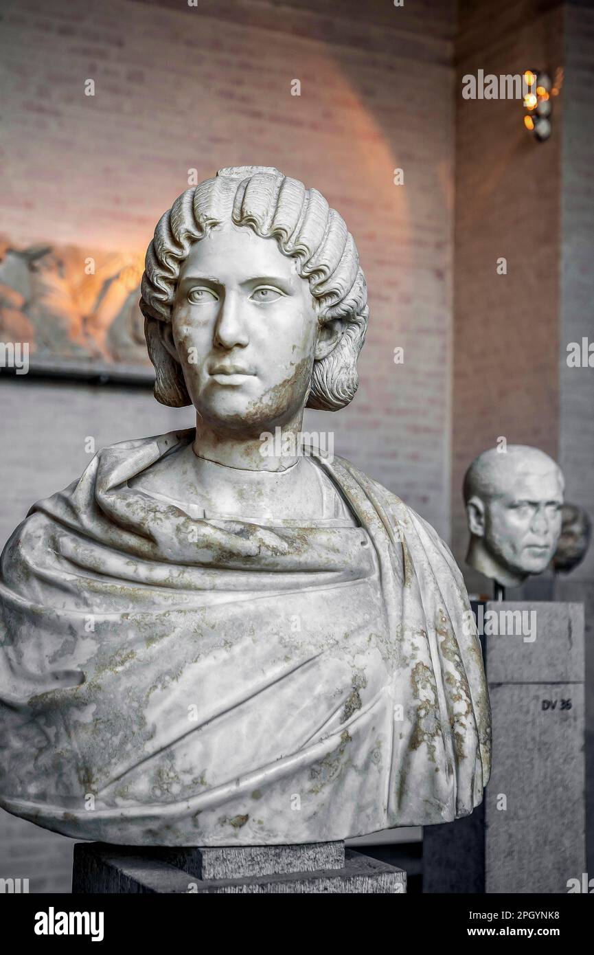 Bust of Empress Julia Domna, Glyptothek, Munich, Bavaria, Germany Stock Photo