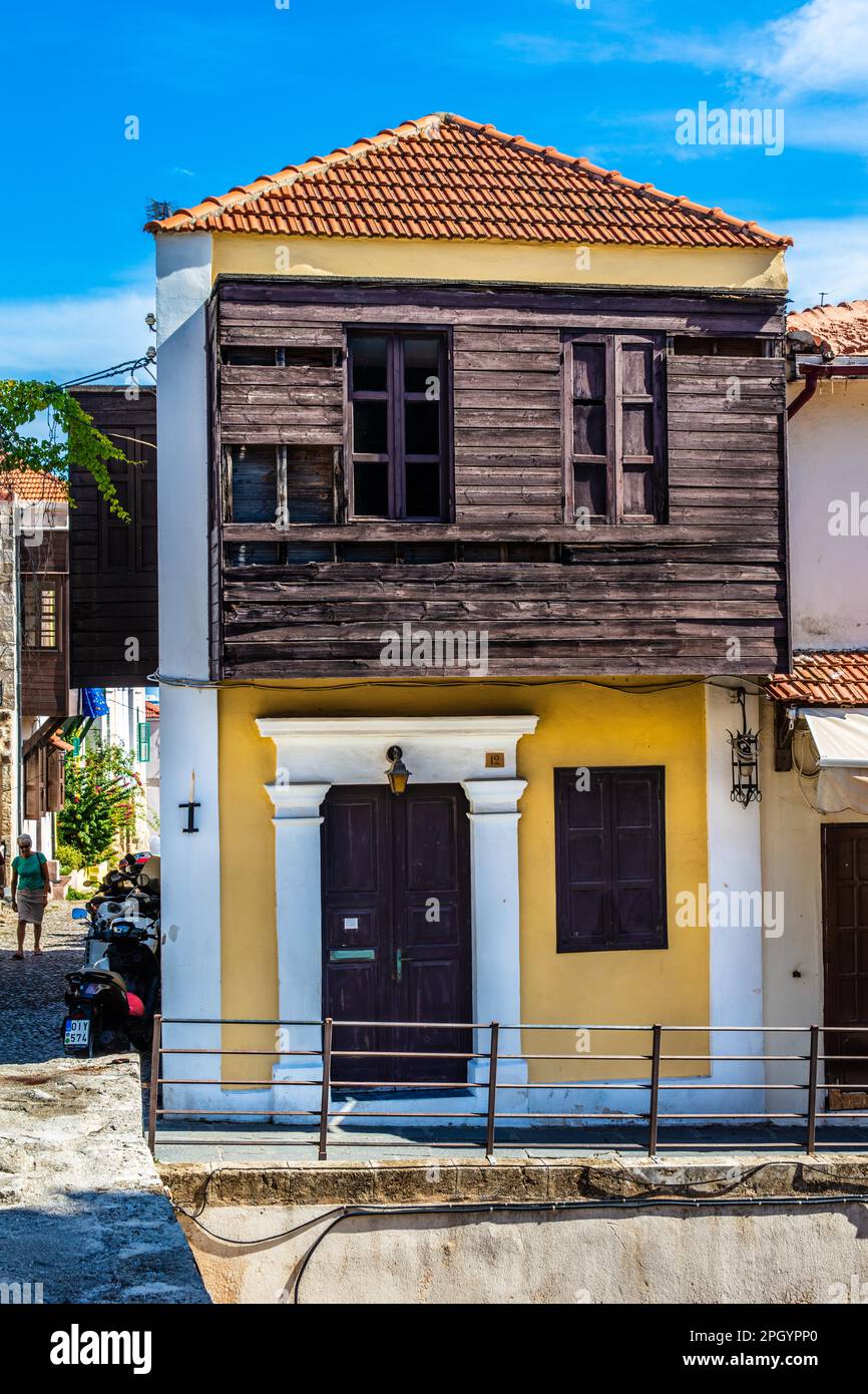 Old Town Houses, Rhodes Town, Greece Stock Photo Alamy
