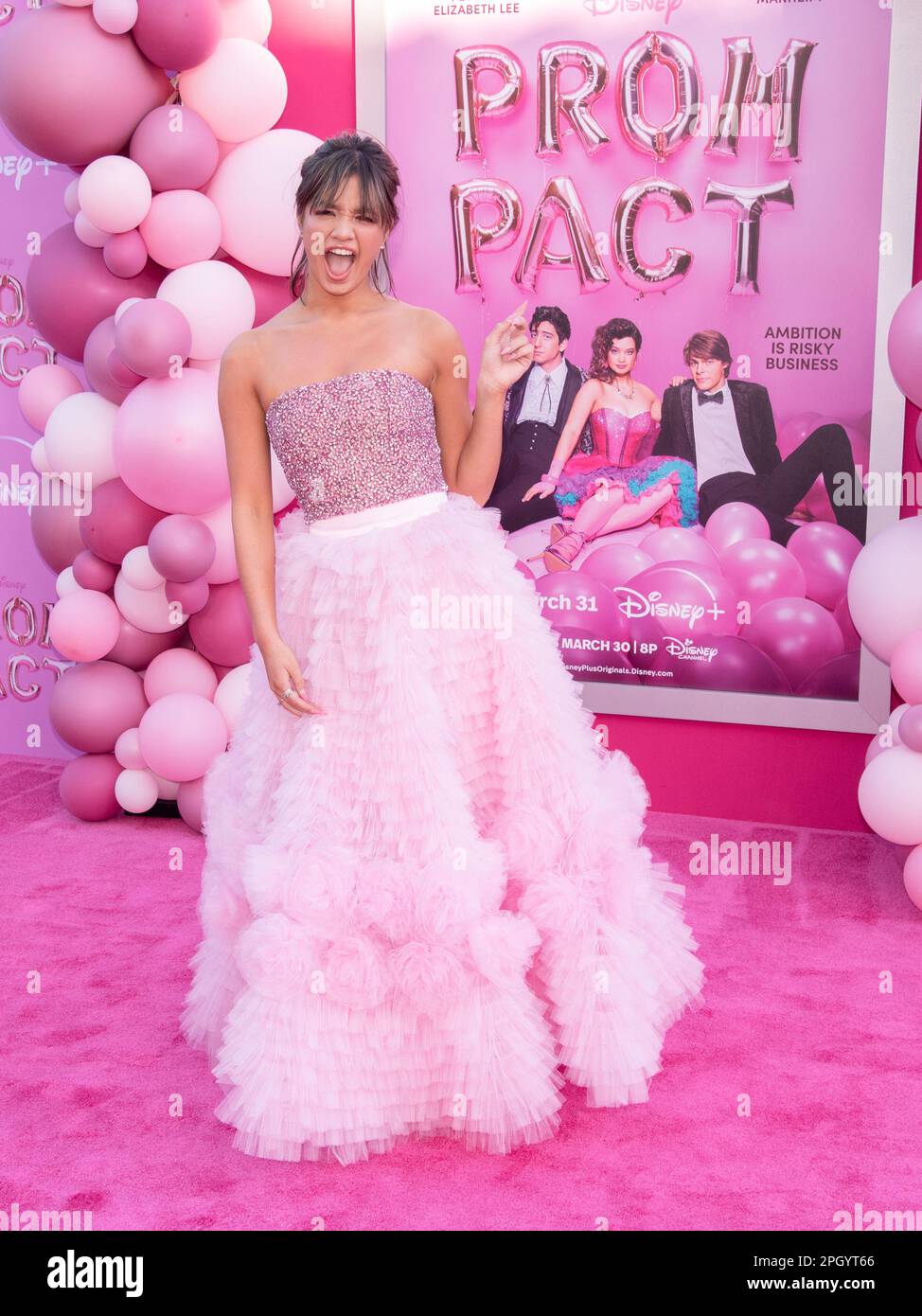 March 24, 2023, Los Angeles, California, United States: Peyton Elizabeth Lee attends the Disney Plus Orignal Movie Premiere ''Prom Pact' (Credit Image: © Billy Bennight/ZUMA Press Wire) EDITORIAL USAGE ONLY! Not for Commercial USAGE! Stock Photo