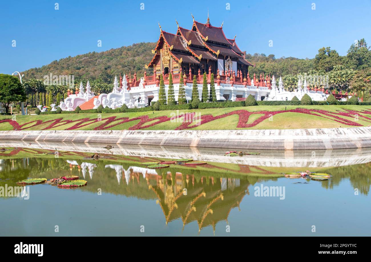 Ho Kham Luang Royal Pavilion at Royal Park Rajapruek in Chiang Mai, Thailand Stock Photo