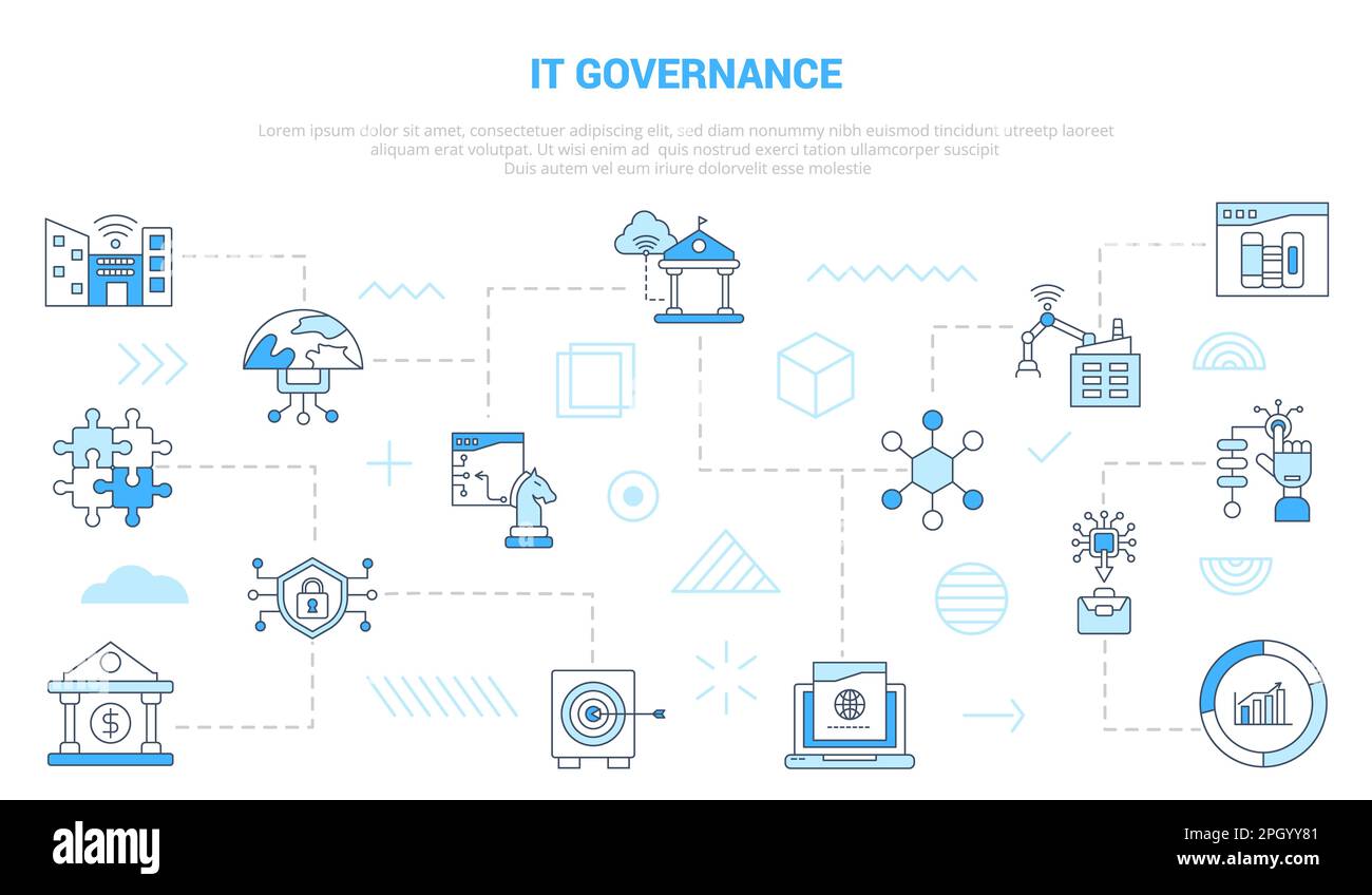 it governance technology concept with icon set template banner with ...