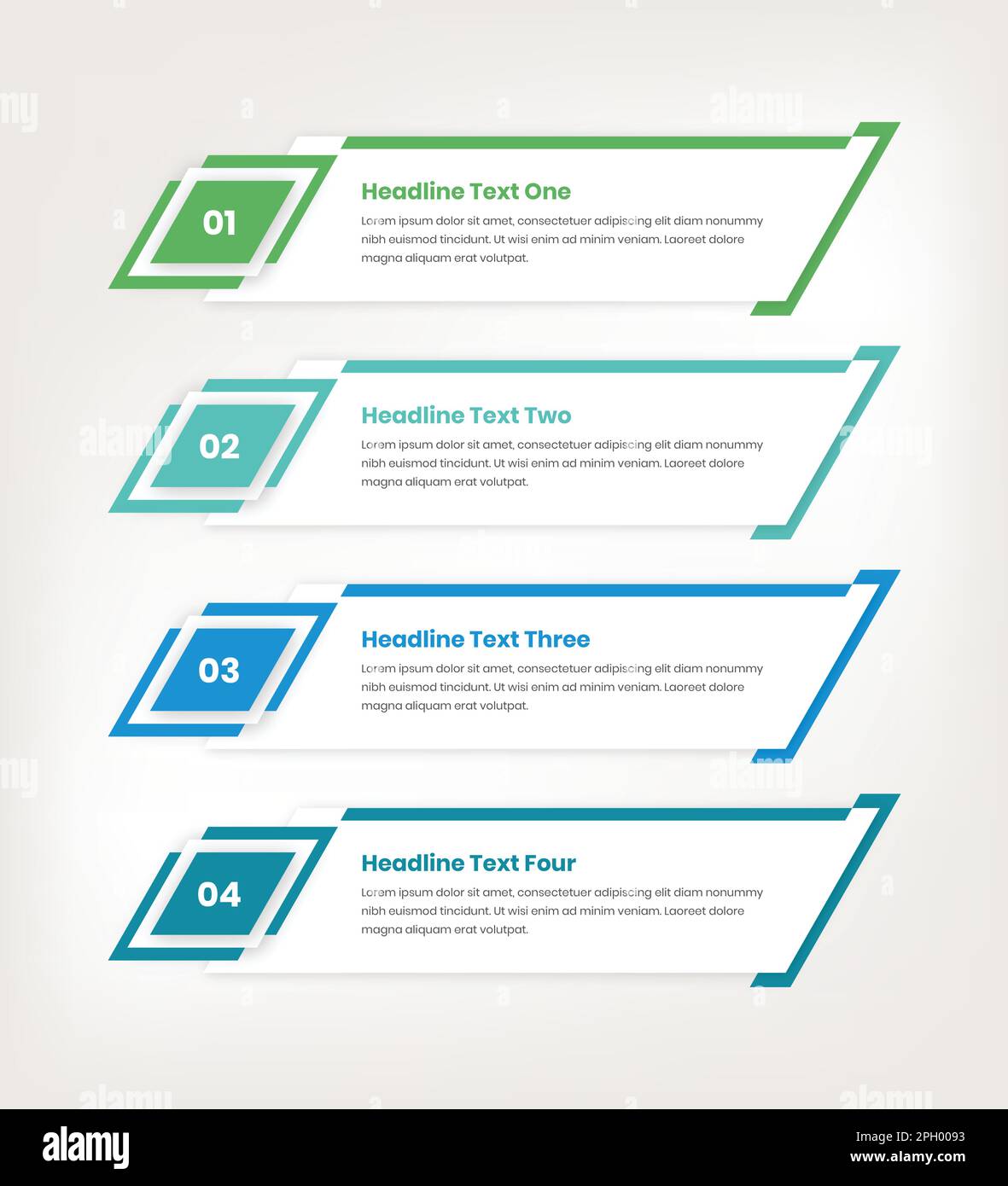 Process presentation infographic template with abstract shapes Stock Vector