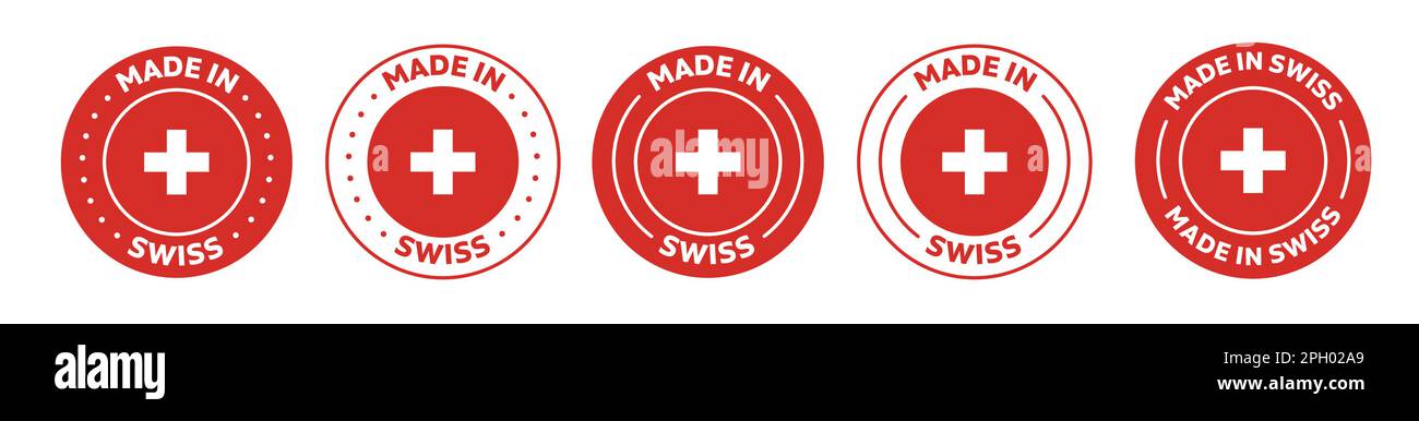 Set of Made in swiss label icons. Made in swiss logo symbol. swiss made ...