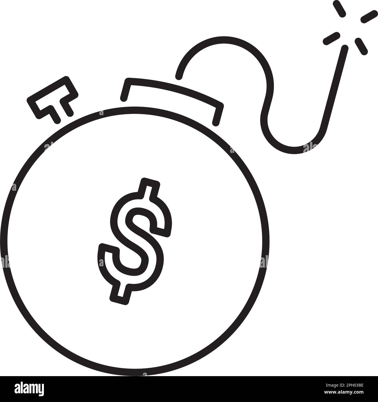 Project management dollar sign, bomb vector icon illustration Stock Vector