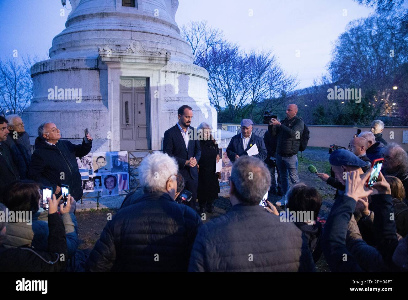 Rome, Italy. 24th Mar, 2023. Commemoration ceremony to remember drama of desaparecidos and the victims of the dictatorship of General Jorge Videla, near Gianicolo Lighthouse in Rome (Photo by Matteo Nardone/Pacific Press) Credit: Pacific Press Media Production Corp./Alamy Live News Stock Photo