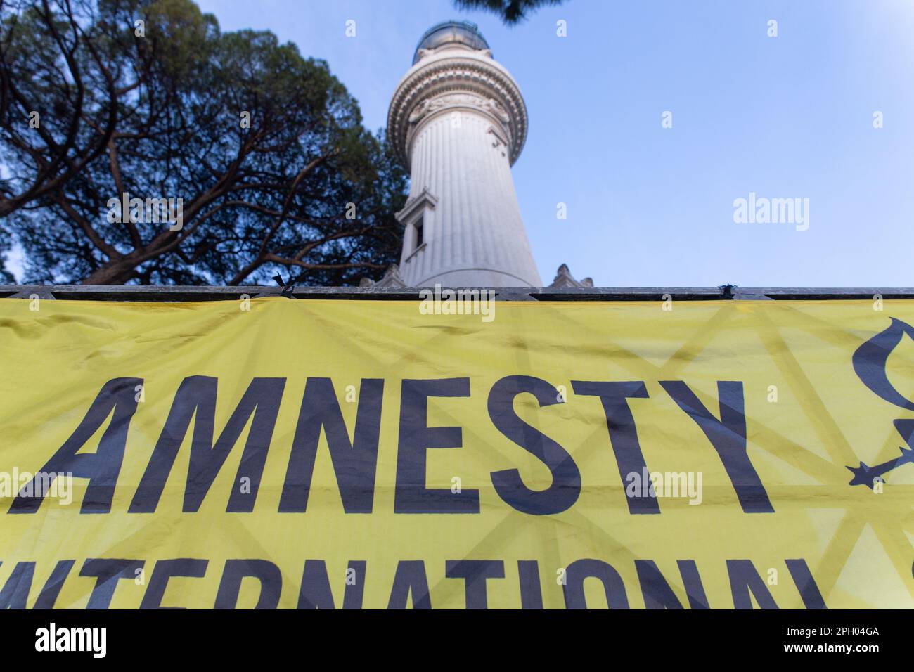 Rome, Italy. 24th Mar, 2023. View of Gianicolo Lighthouse in Rome (Photo by Matteo Nardone/Pacific Press) Credit: Pacific Press Media Production Corp./Alamy Live News Stock Photo