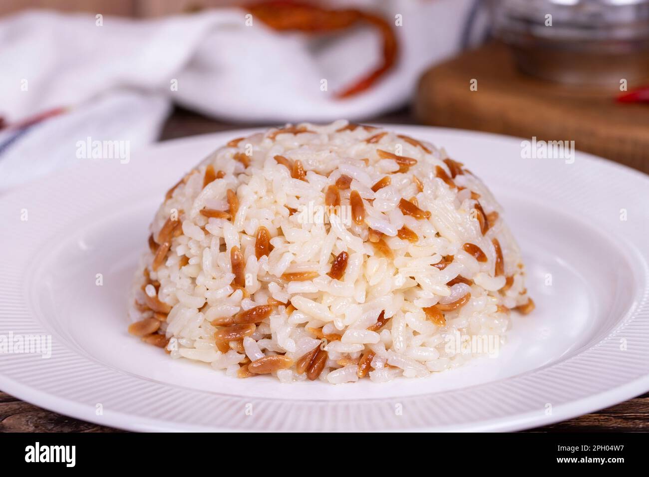 Rice dish. Turkish style rice pilaf. local name arpa sehriyeli pilav