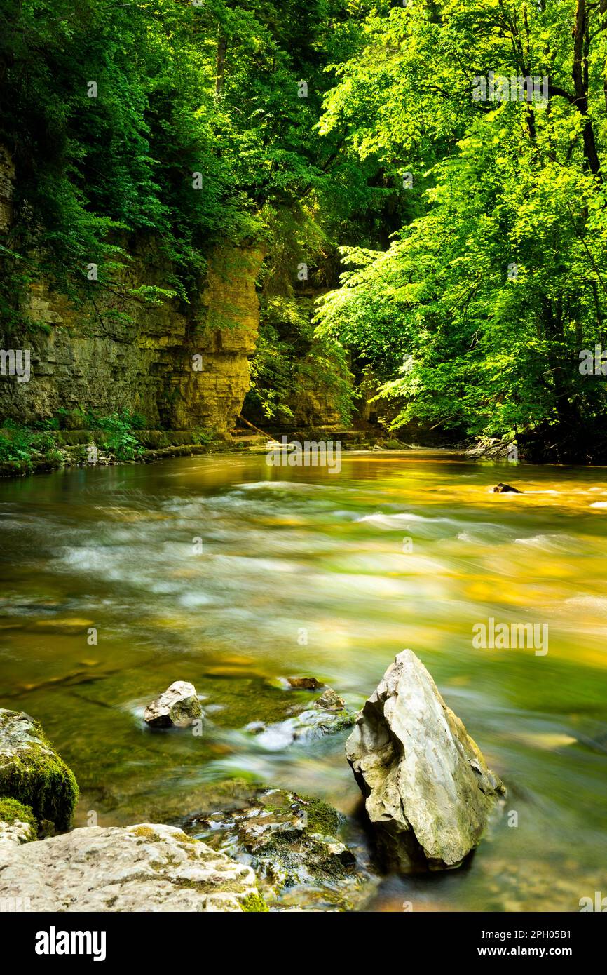 Landscape in the Black Forest, river Wutach in the Wutach canyon (Wutachschlucht). Germany. Stock Photo