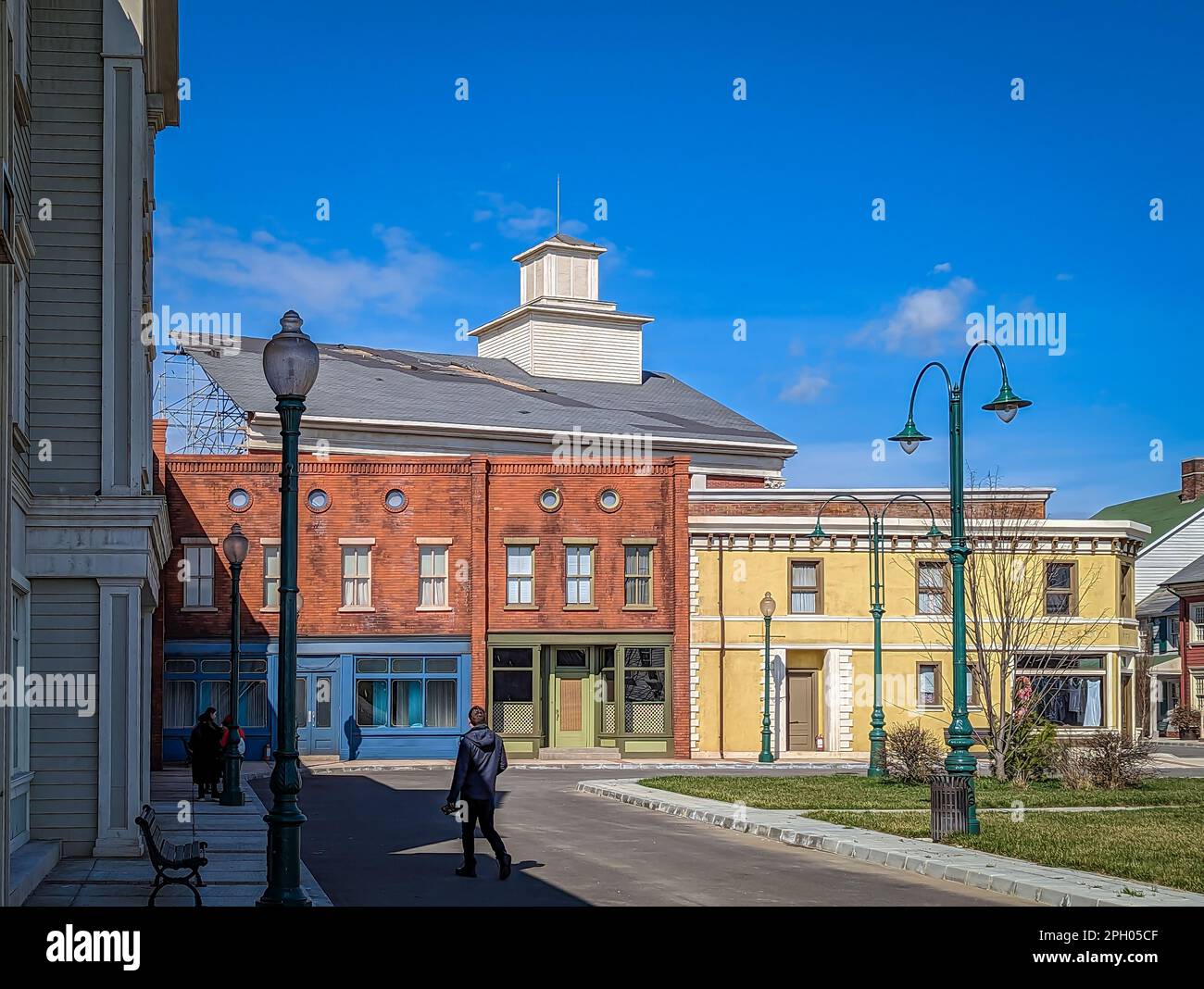 Bucharest, Romania. 12 March 2023 Outdoor sets for the town of Jericho