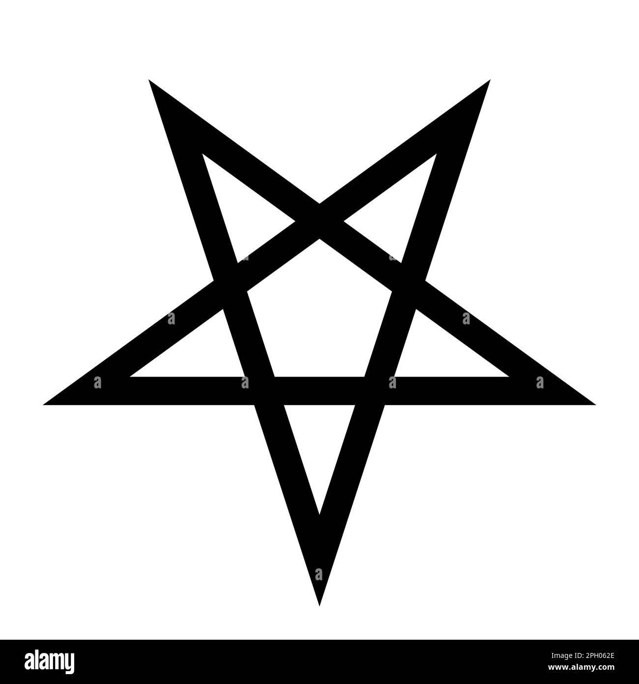 Pentagram - vector illustration of simple five-pointed star, isolated on white Stock Vector