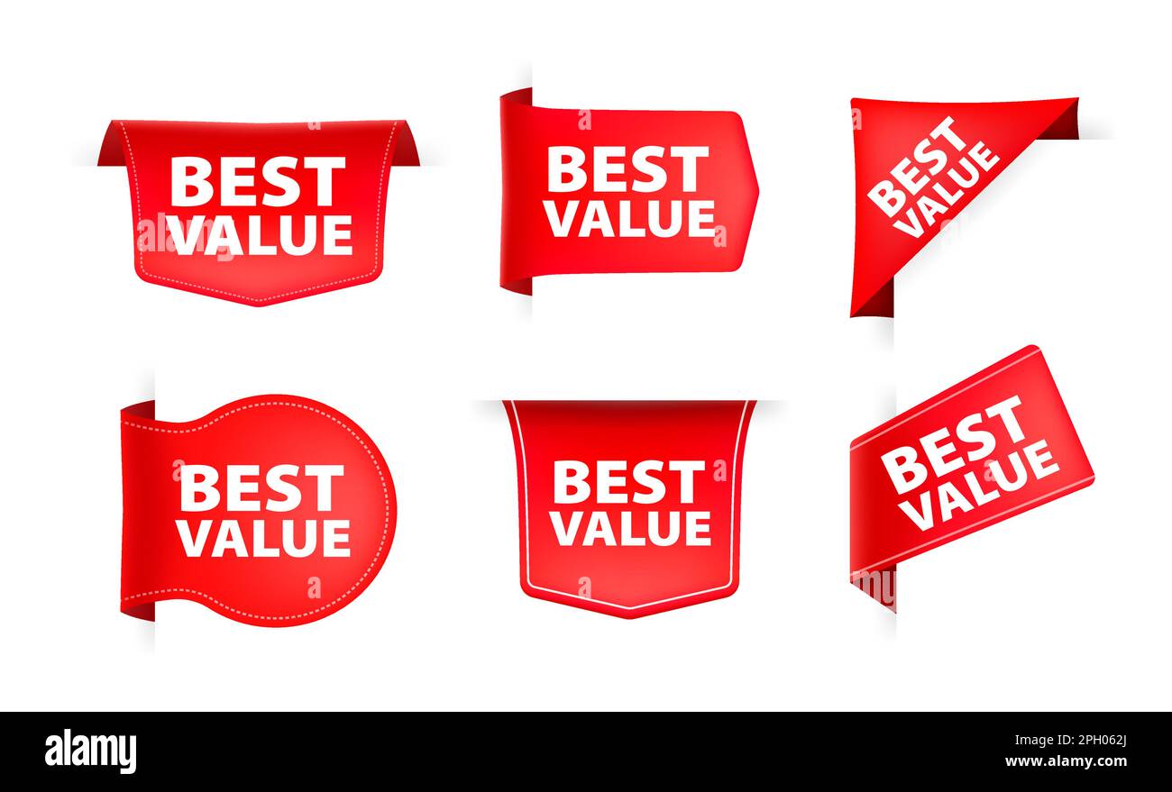 Red ribbon with text best value. Banner ribbon label best value Stock Vector Image & Art Alamy