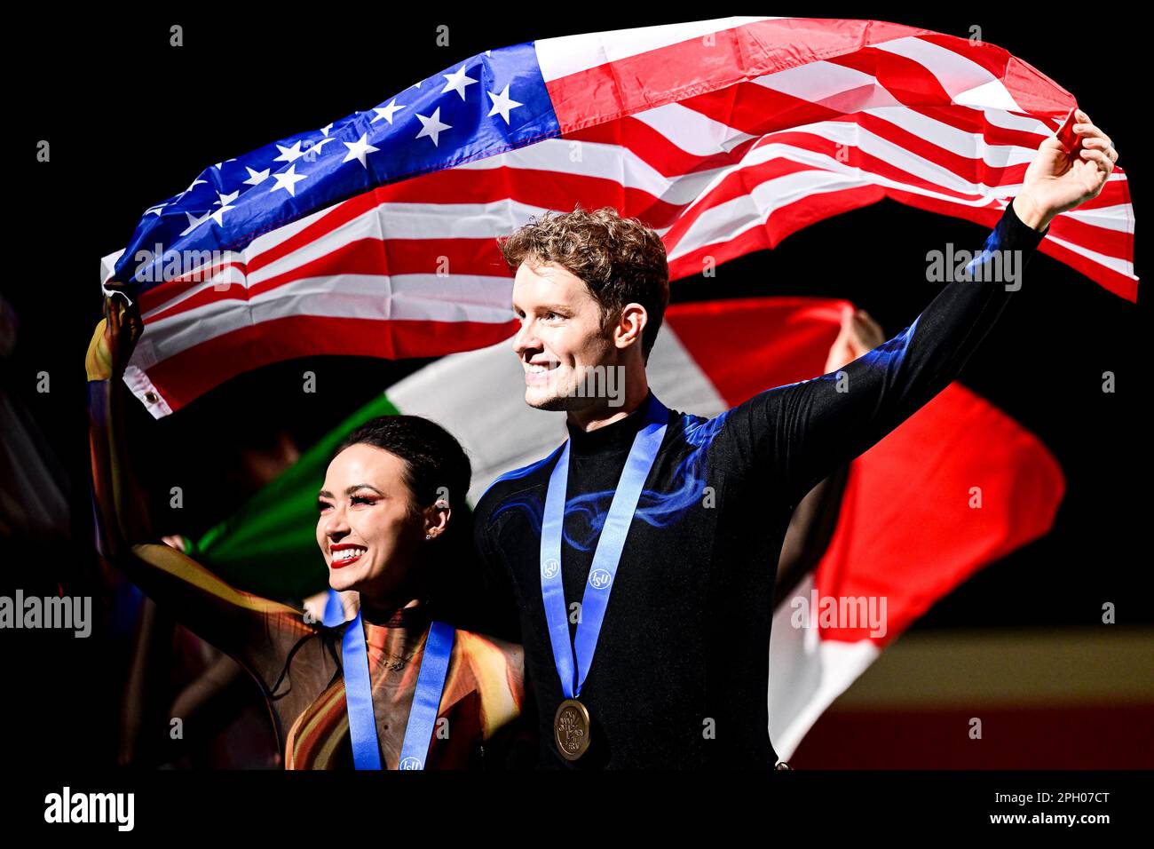 Ice Dance Awards, Madison CHOCK & Evan BATES (USA) first place, during Victory Ceremony at ISU