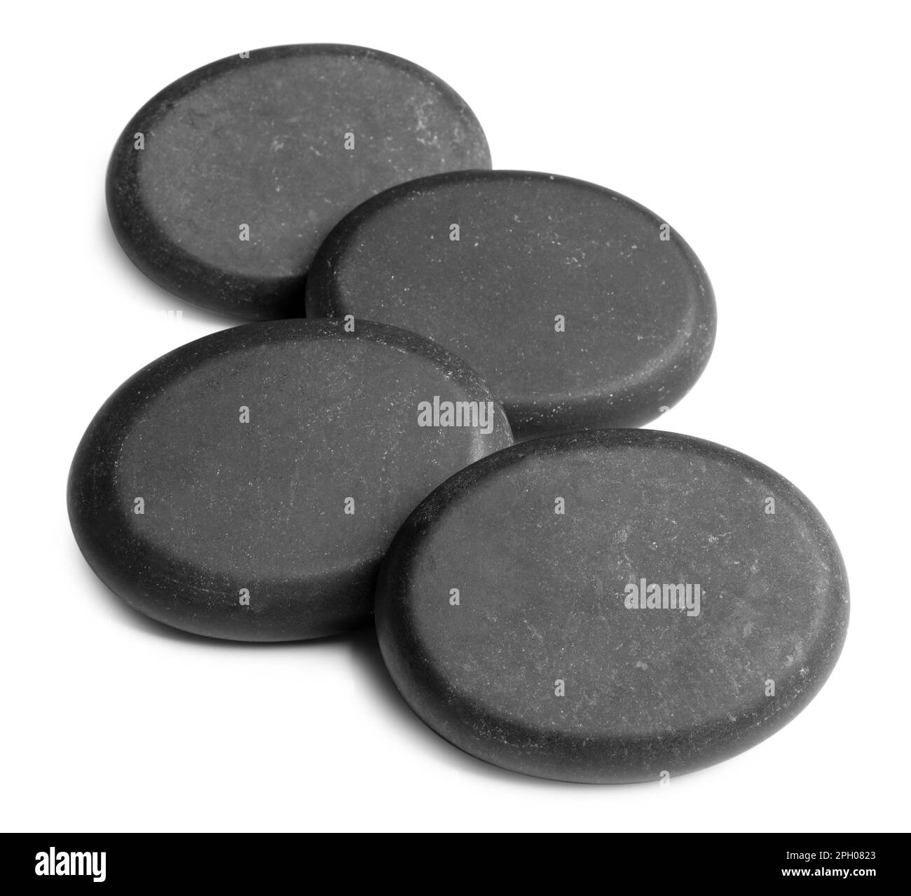 Group of black stones on white background Stock Photo Alamy