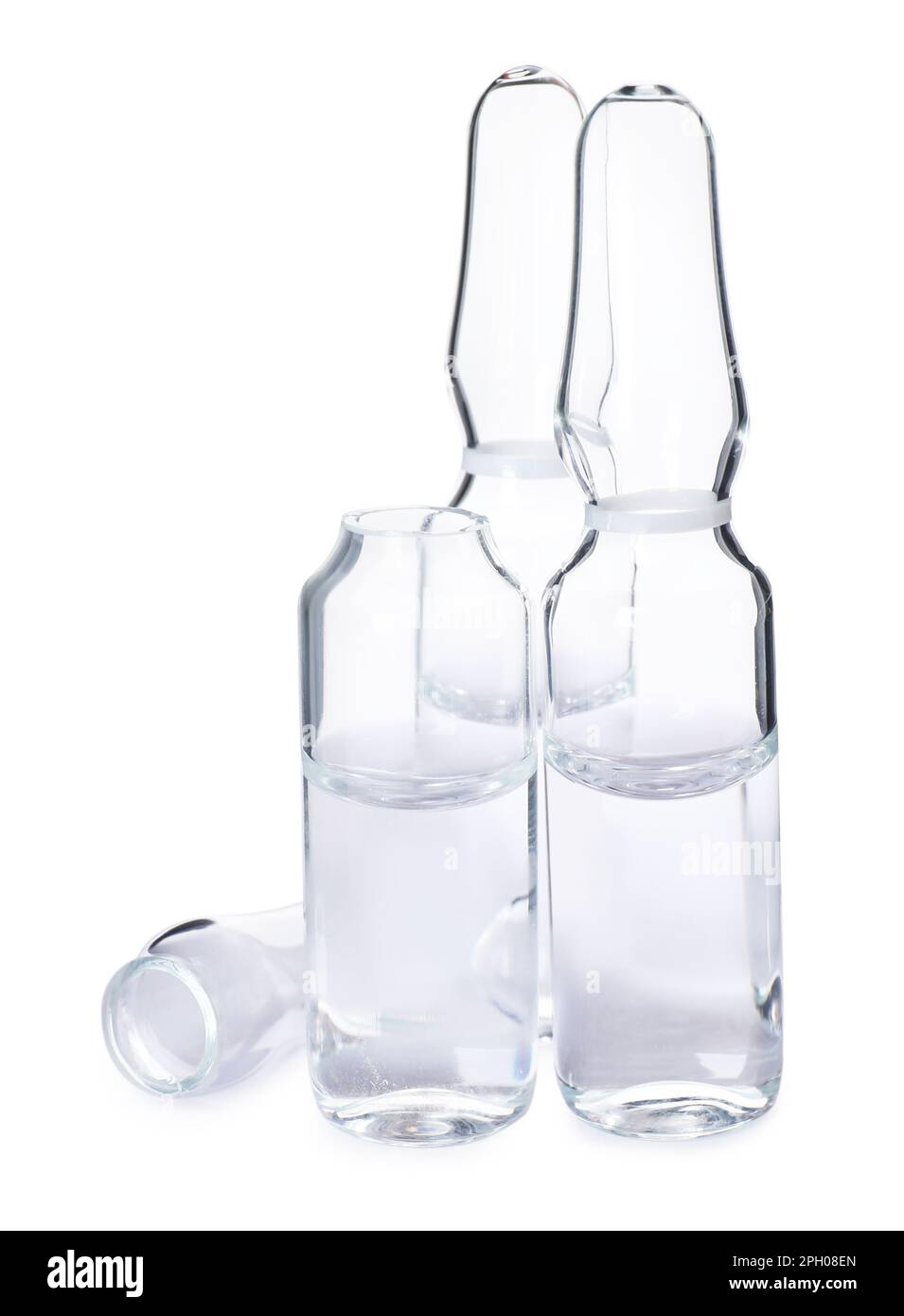 Glass ampoules with medication on white background Stock Photo Alamy