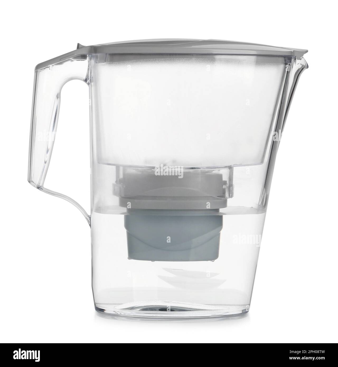 Filter jug with purified water isolated on white Stock Photo Alamy