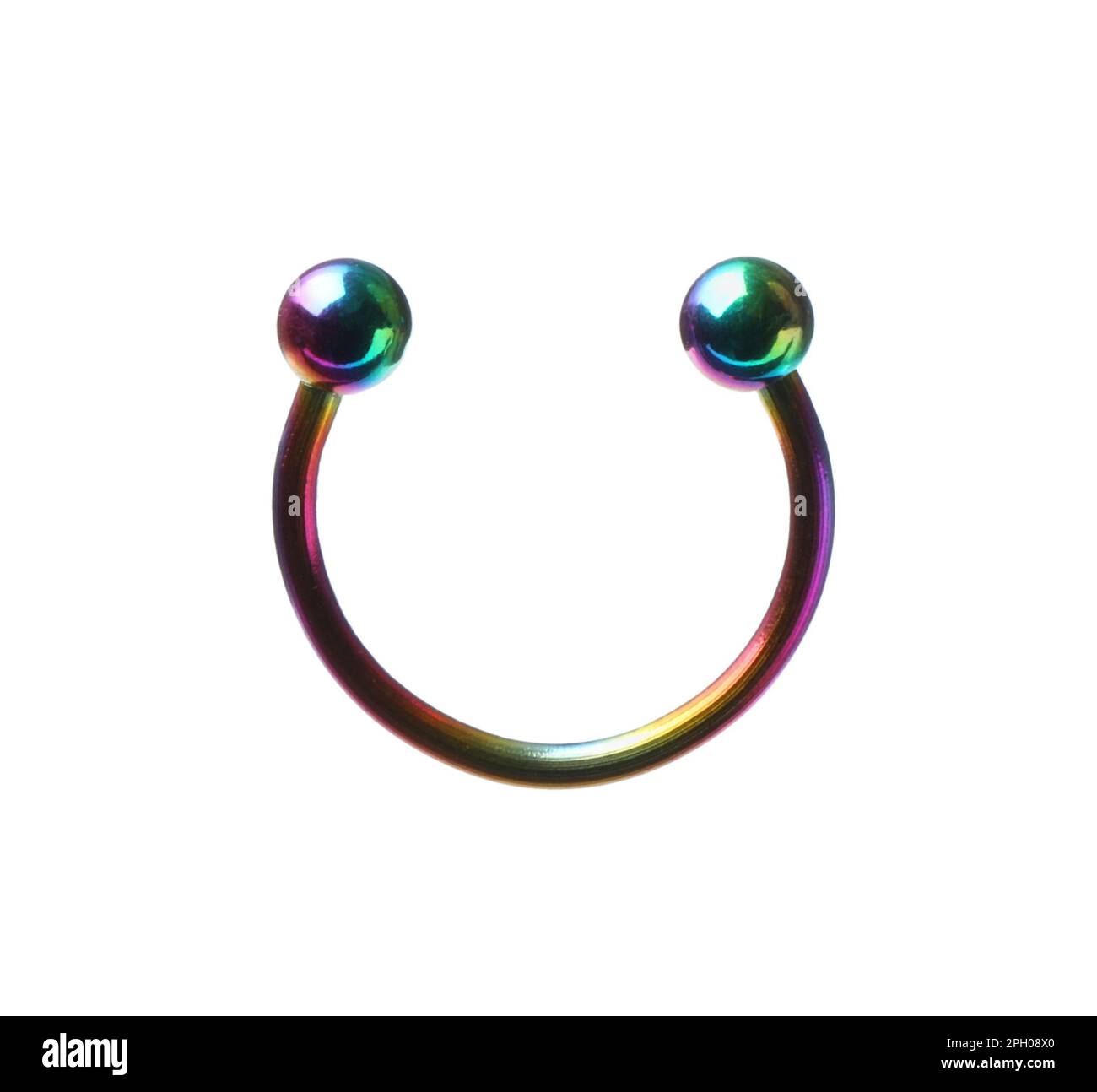 Piercing jewelry. Circular barbell isolated on white Stock Photo Alamy