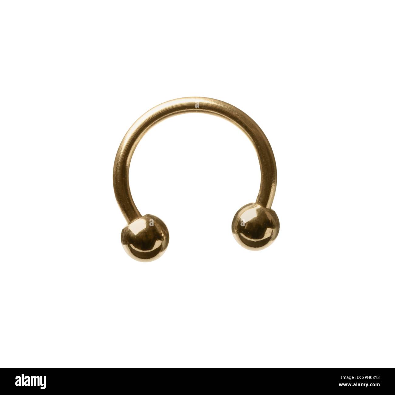Piercing jewelry. Circular barbell isolated on white Stock Photo Alamy