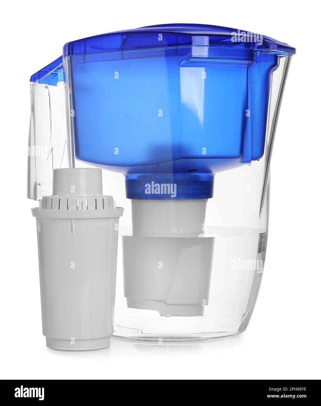 Water filter jug and replacement cartridge on white background Stock Photo Alamy