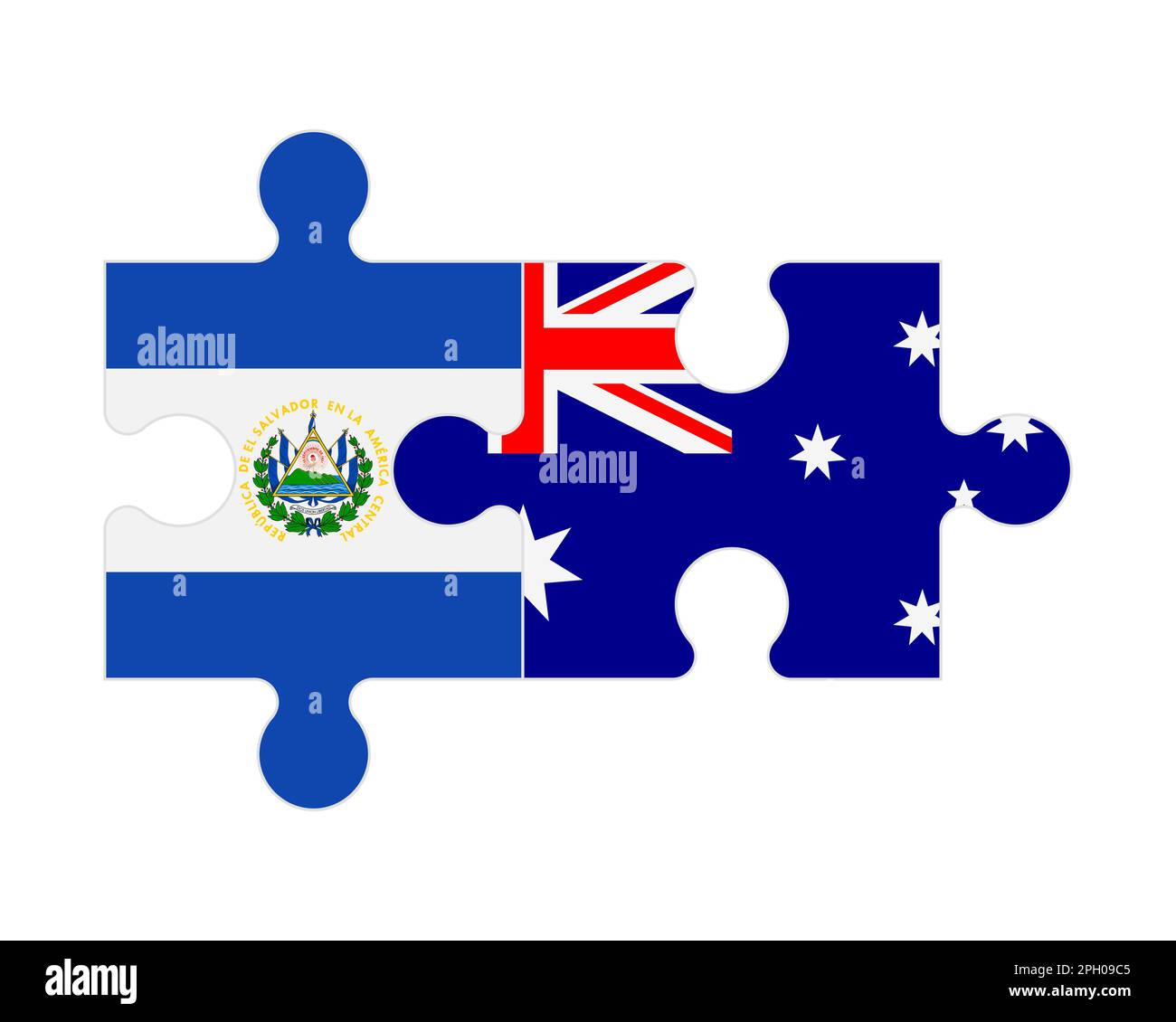 Connected Puzzle Of Flags Of El Salvador And Australia Vector Stock