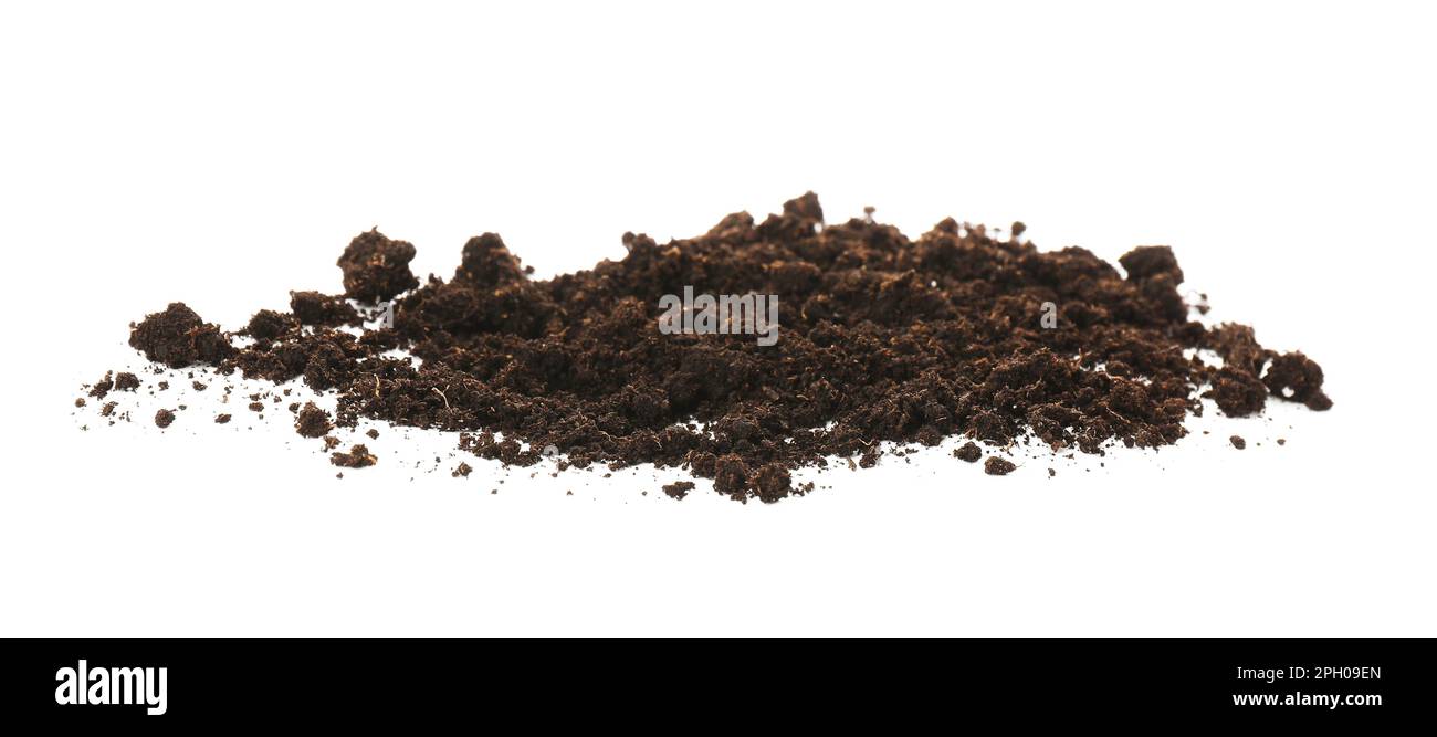 Pile of soil on white background. Fertile ground Stock Photo Alamy