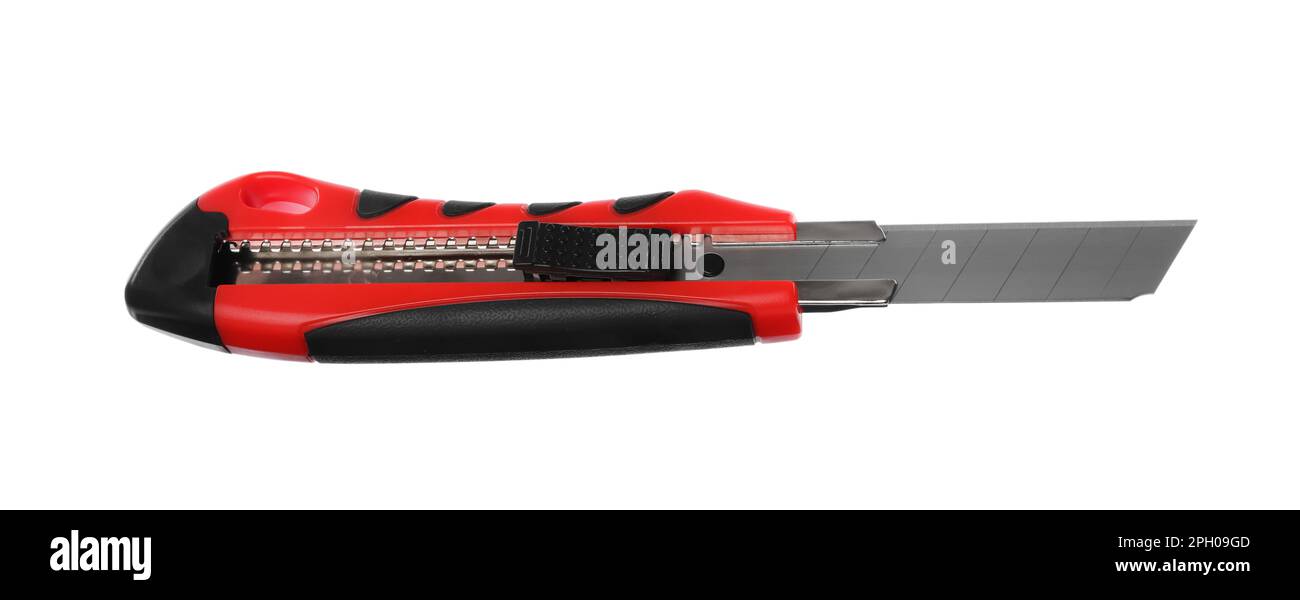 Red utility knife isolated on white. Construction tool Stock Photo Alamy