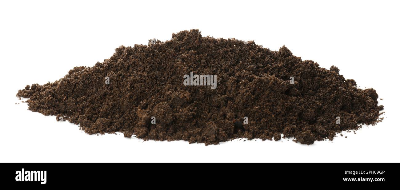 Pile of soil on white background. Fertile ground Stock Photo Alamy