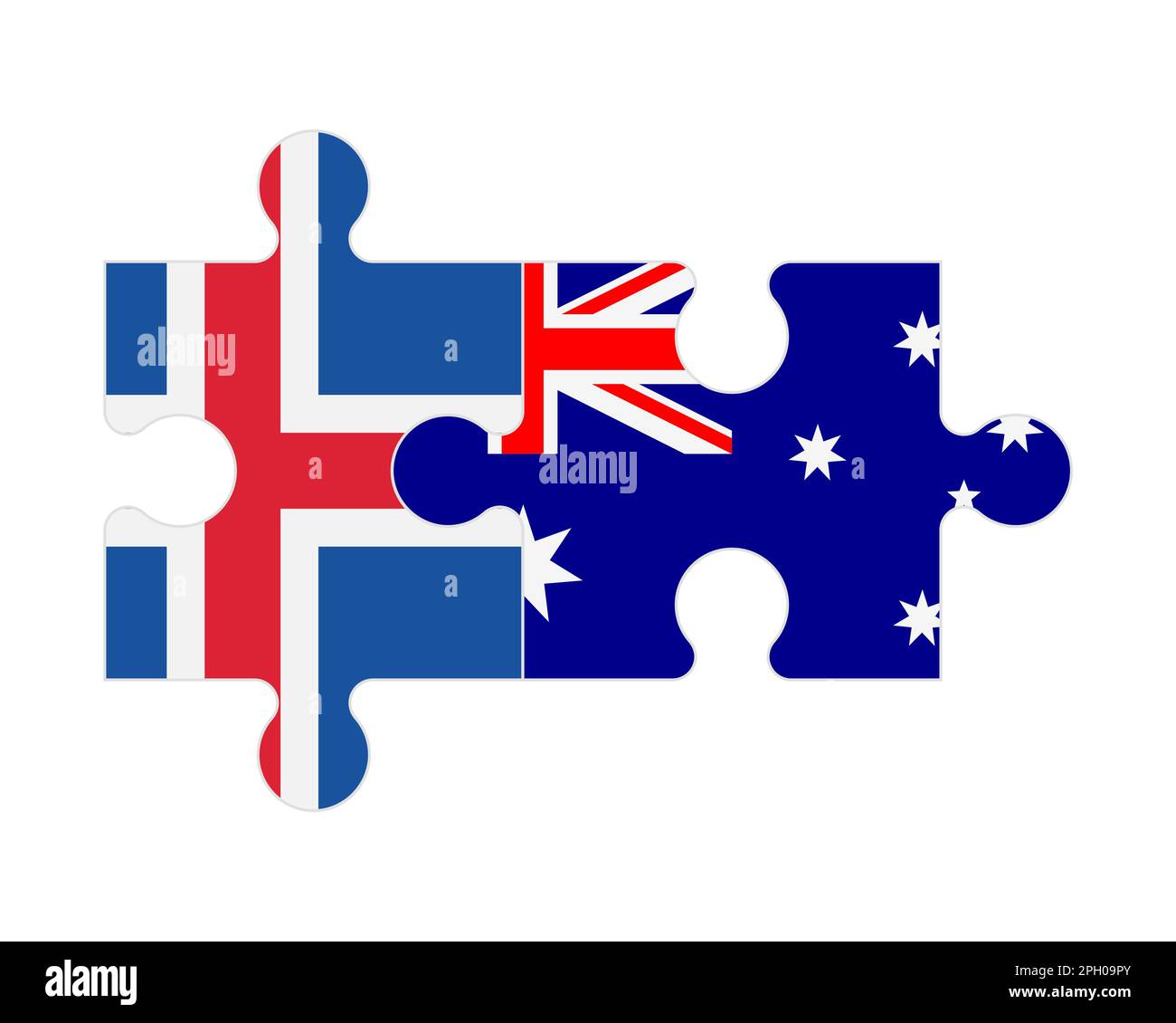 Connected puzzle of flags of Iceland and Australia, vector Stock Vector ...