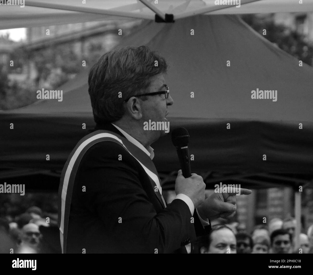 Portrait of JeanLuc Mélenchon, french deputy and creator of "La France