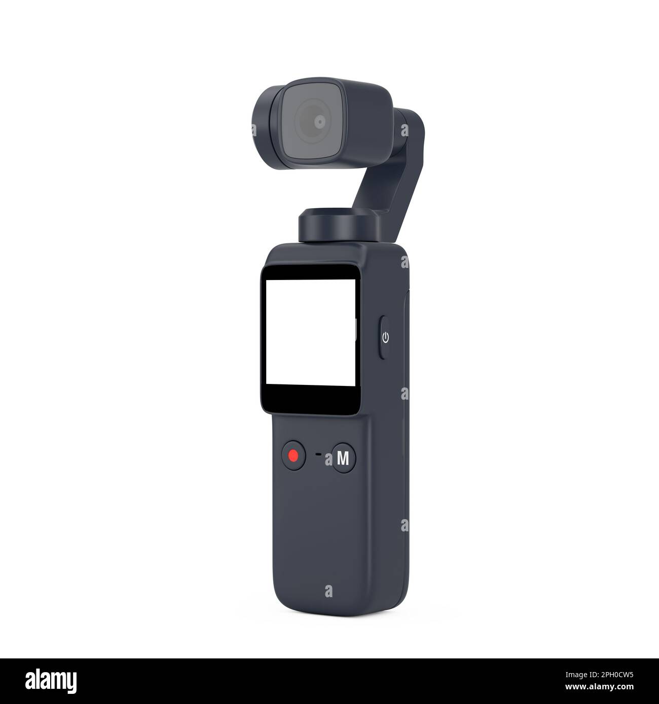 Pocket Handheld Gimbal Action Camera on a white background. 3d Rendering Stock Photo Alamy