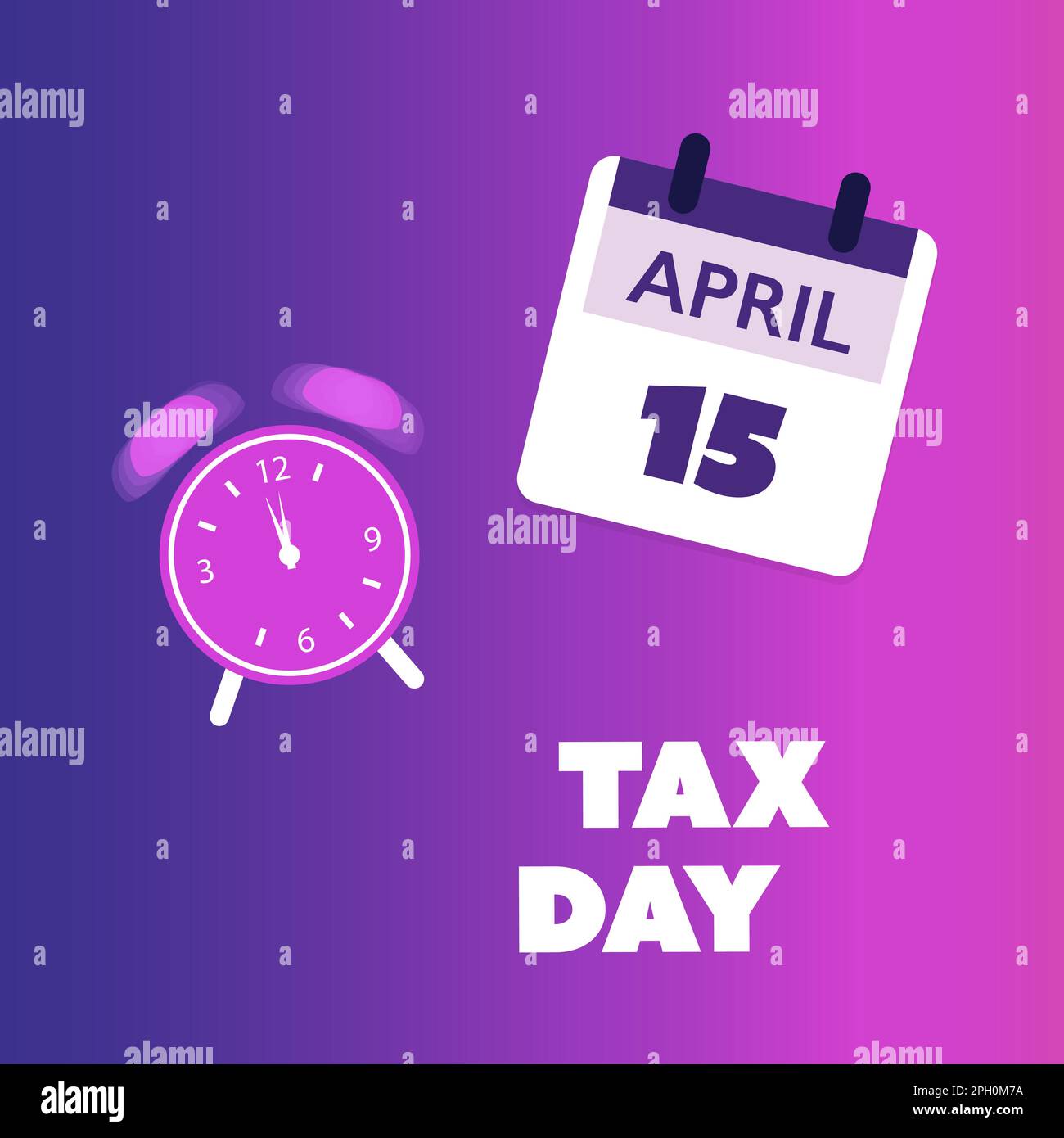 Modern Style Tax Day Reminder Concept, Blue and Purple Calendar Design