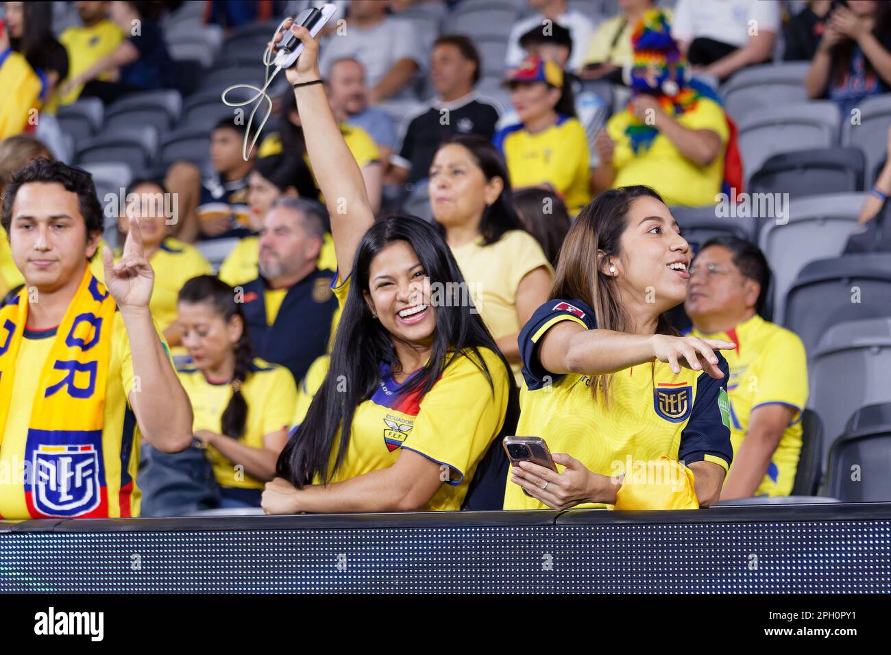 Ecuador fans show their support during the match between Australian ...