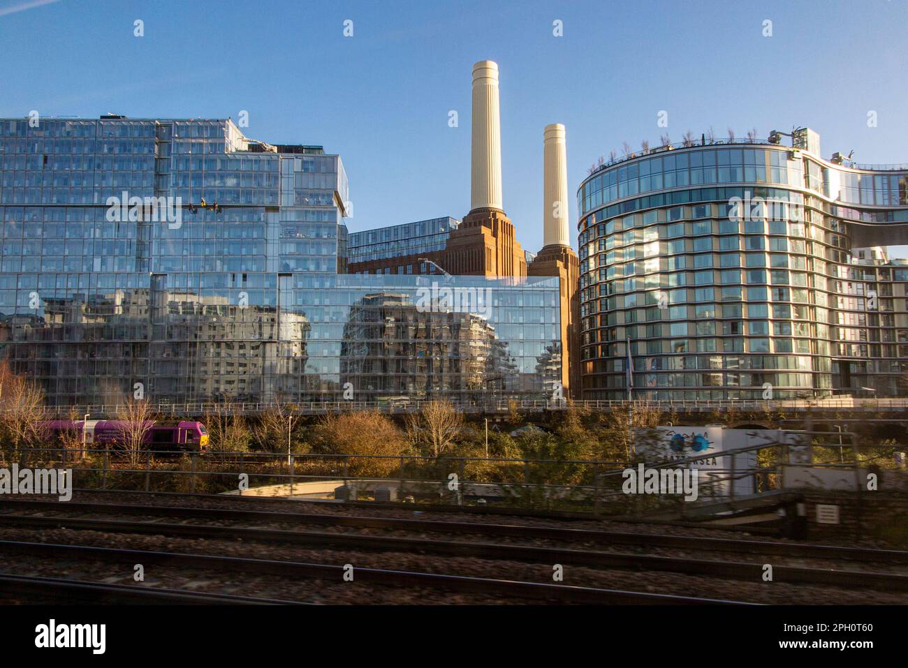 Luxury flats, newly built in 2021, surrounding Battersea Power Station