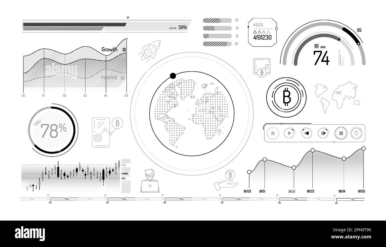 Hud elements Black and White Stock Photos & Images Alamy