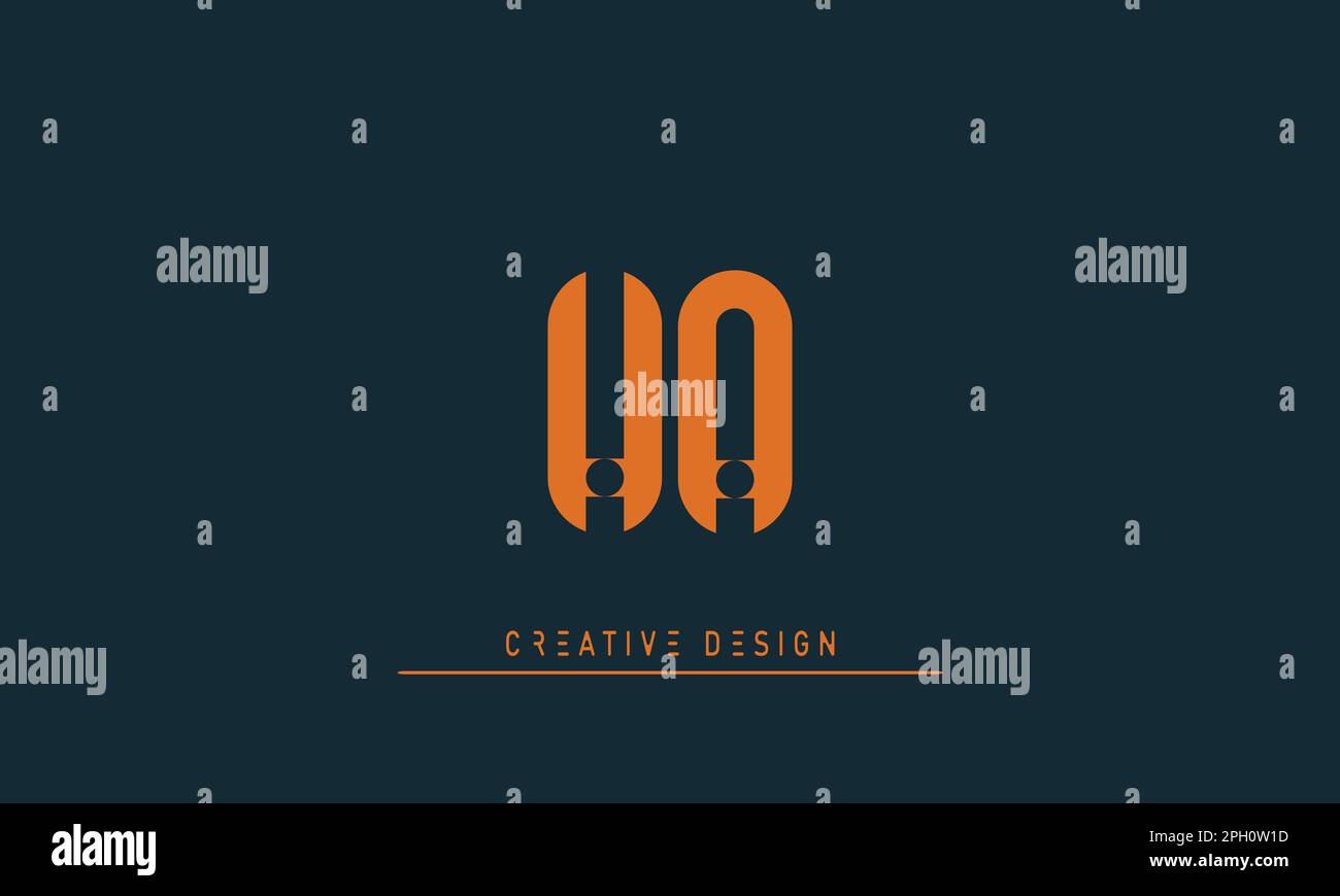 Alphabet letters Initials Monogram logo HA , AH Stock Vector