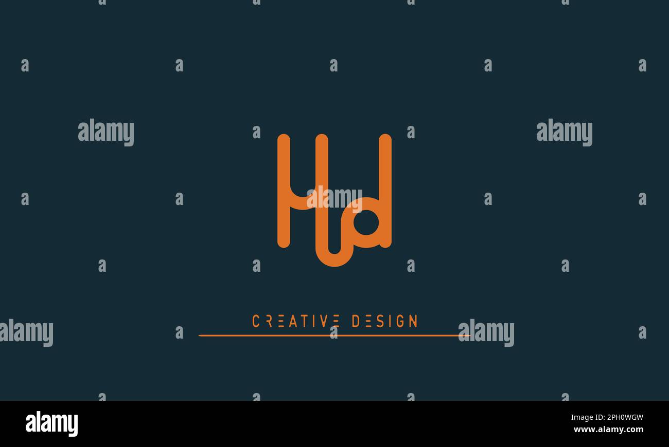 Alphabet letters Initials Monogram logo HD , DH Stock Vector