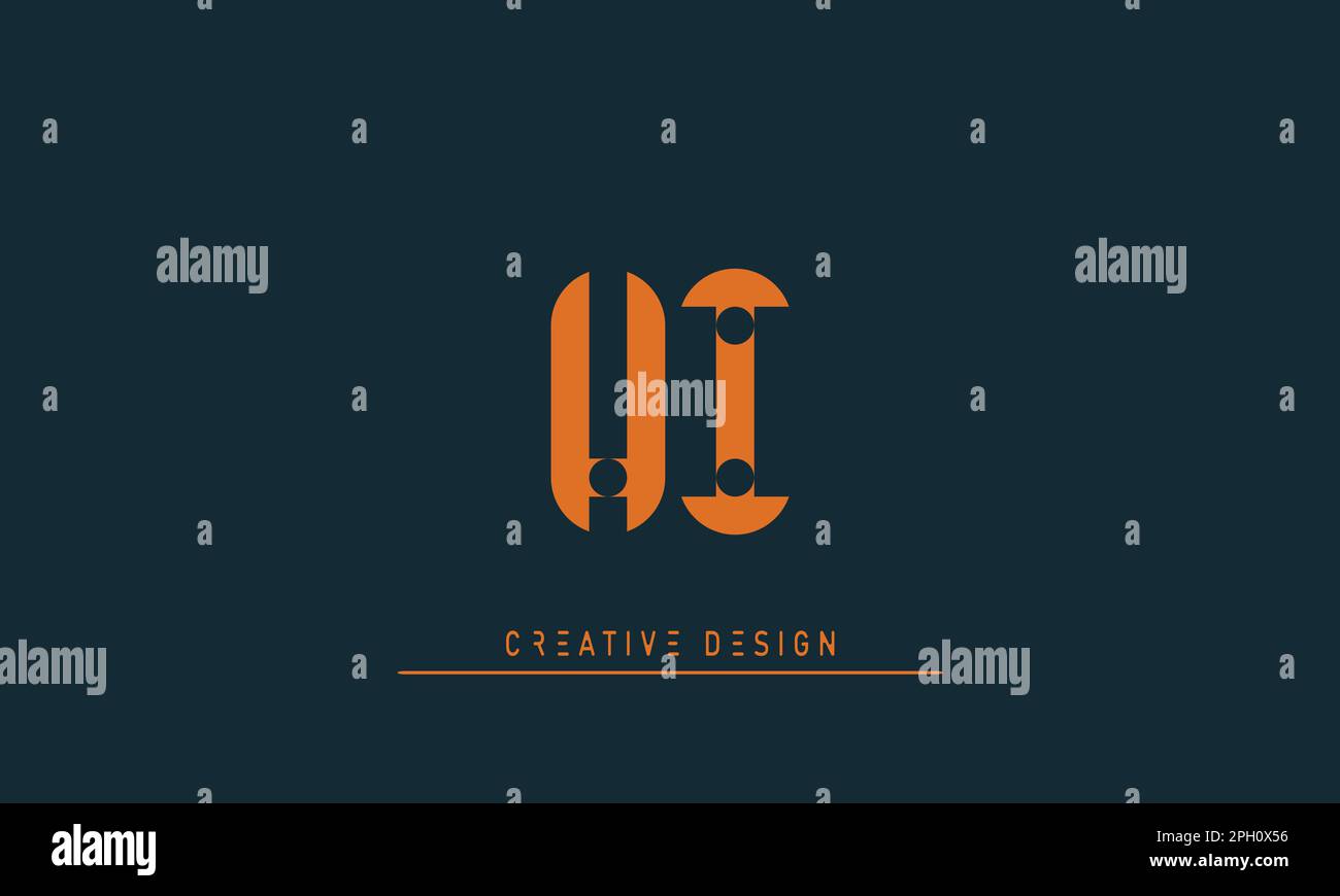 Alphabet letters Initials Monogram logo HI , IH Stock Vector