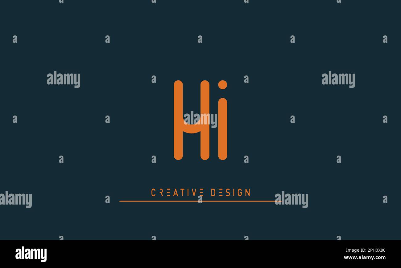 Alphabet letters Initials Monogram logo HI , IH Stock Vector
