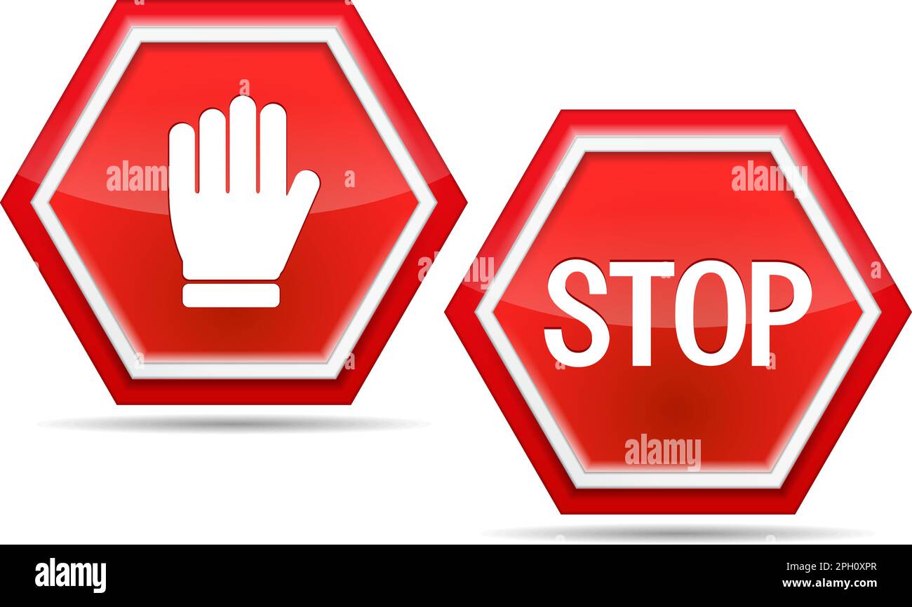 Two red stop signs, vector eps10 illustration Stock Vector Image & Art ...