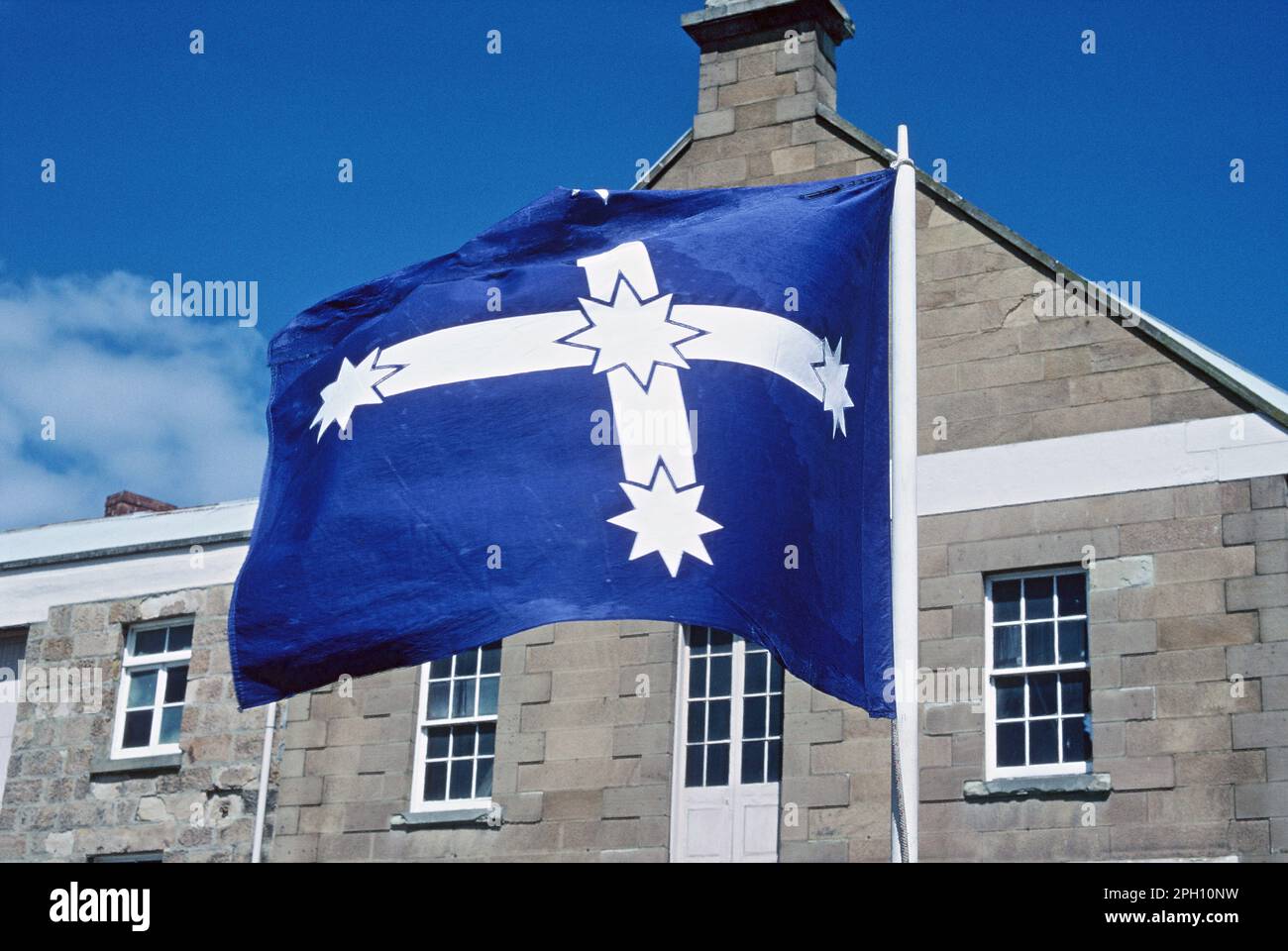 Australia. Tasmania. Australian Federation flag flying. Stock Photo
