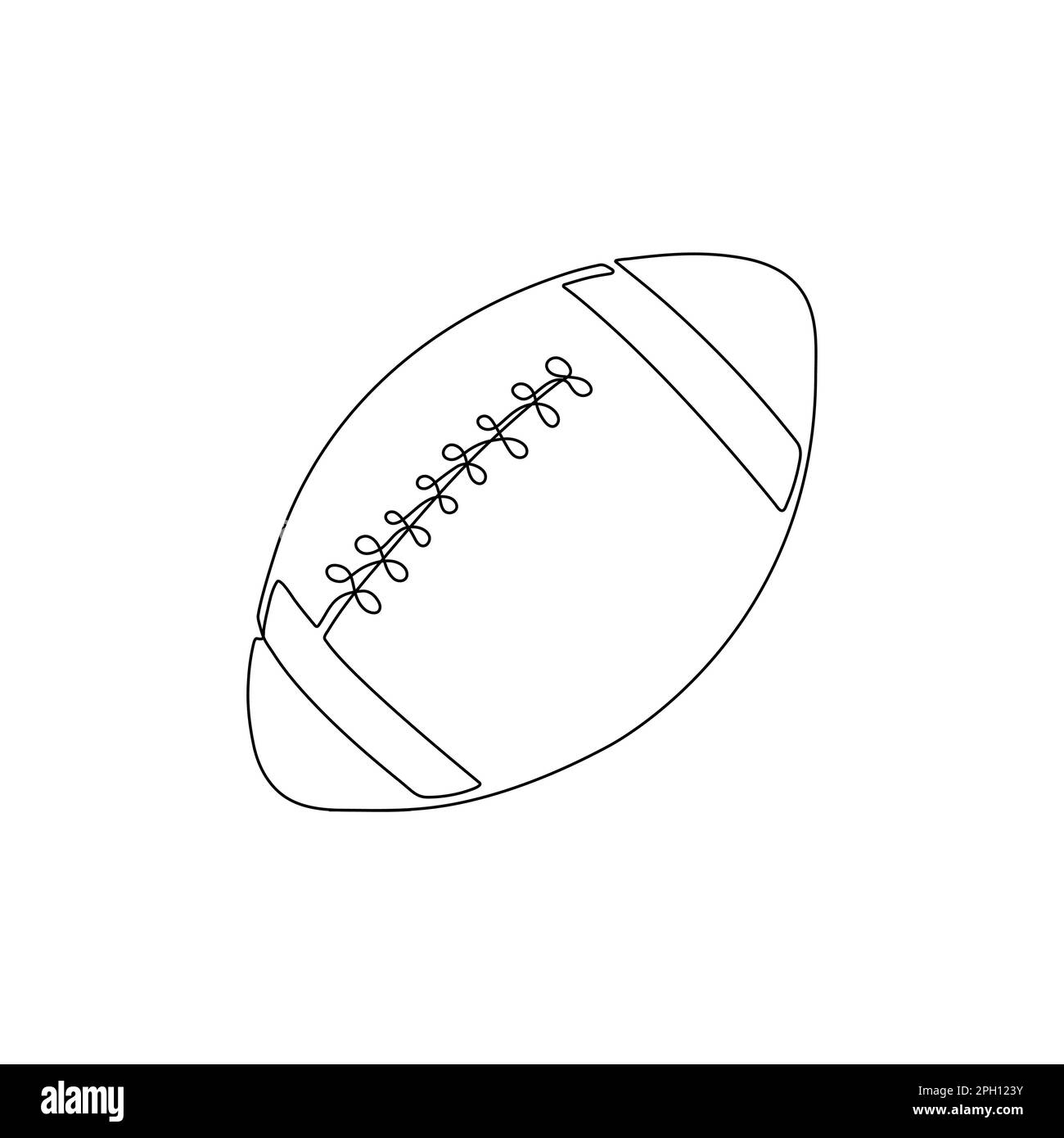 American football One line drawing on white Stock Vector
