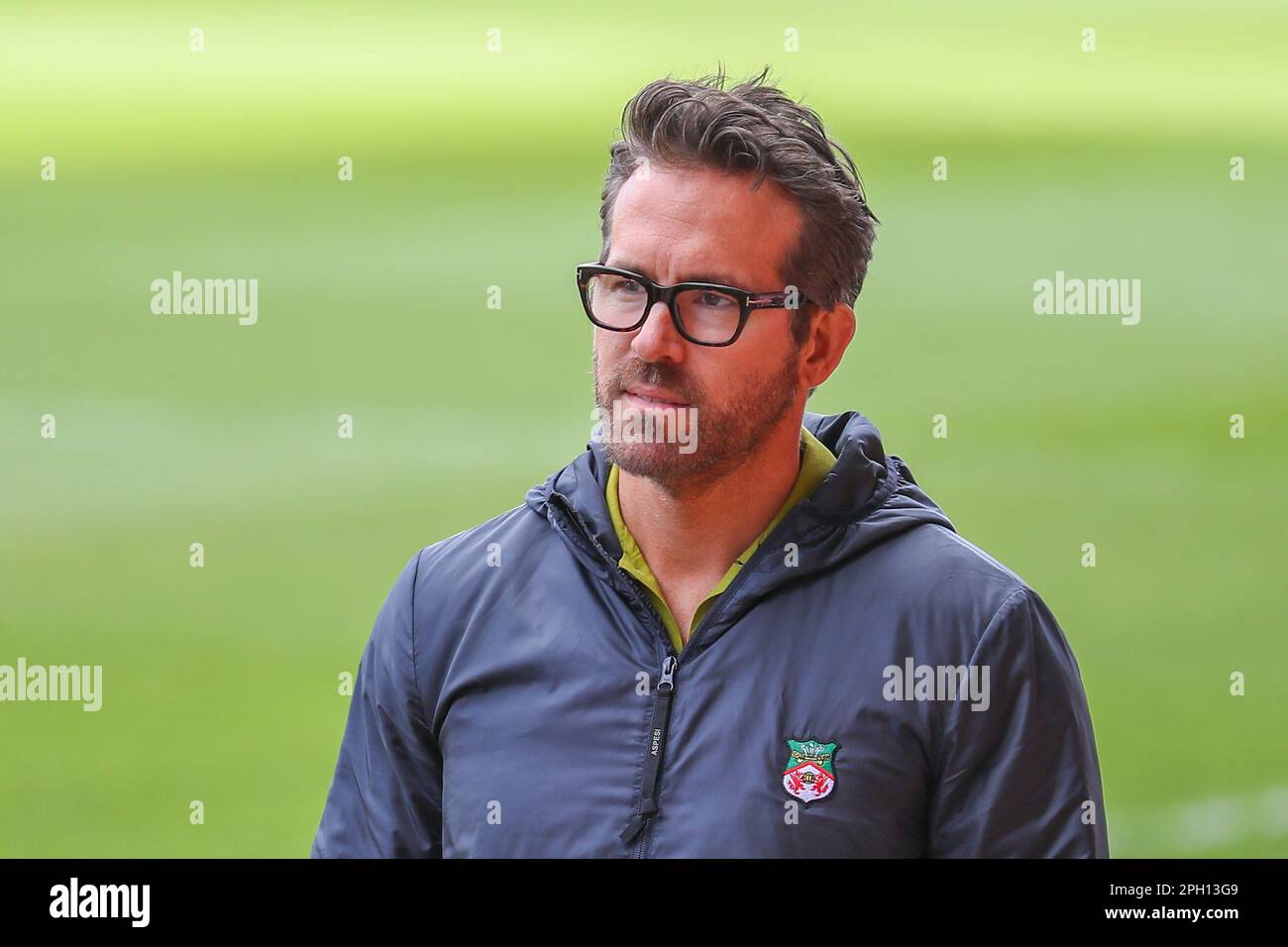 Ryan Reynolds coowner of Wrexham arrives ahead of the Vanarama