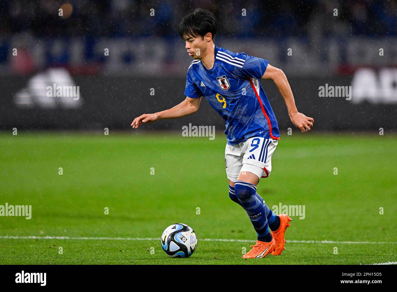 TOKYO, JAPAN - MARCH 24: Kaoru Mitoma of Japan during the International Friendly match between Japan and Uruguay at the National Stadium on March 24, 2023 in Tokyo, Japan (Photo by Pablo Morano/BSR Agency) Stock Photo