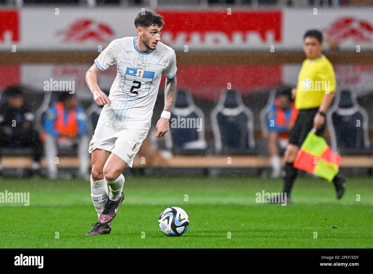 TOKYO, JAPAN - MARCH 24: Santiago Bueno of Uruguay during the International Friendly match between Japan and Uruguay at the National Stadium on March 24, 2023 in Tokyo, Japan (Photo by Pablo Morano/BSR Agency) Stock Photo