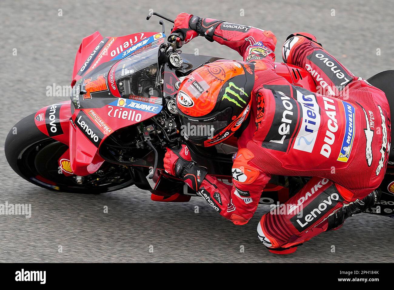 24 March 2023, Portugal, Portimão: Motorsport/Motorcycle: Portuguese Grand Prix, MotoGP, Free Practice. Francesco Bagnaia from Italy is on the track. Photo: Hasan Bratic/dpa Stock Photo