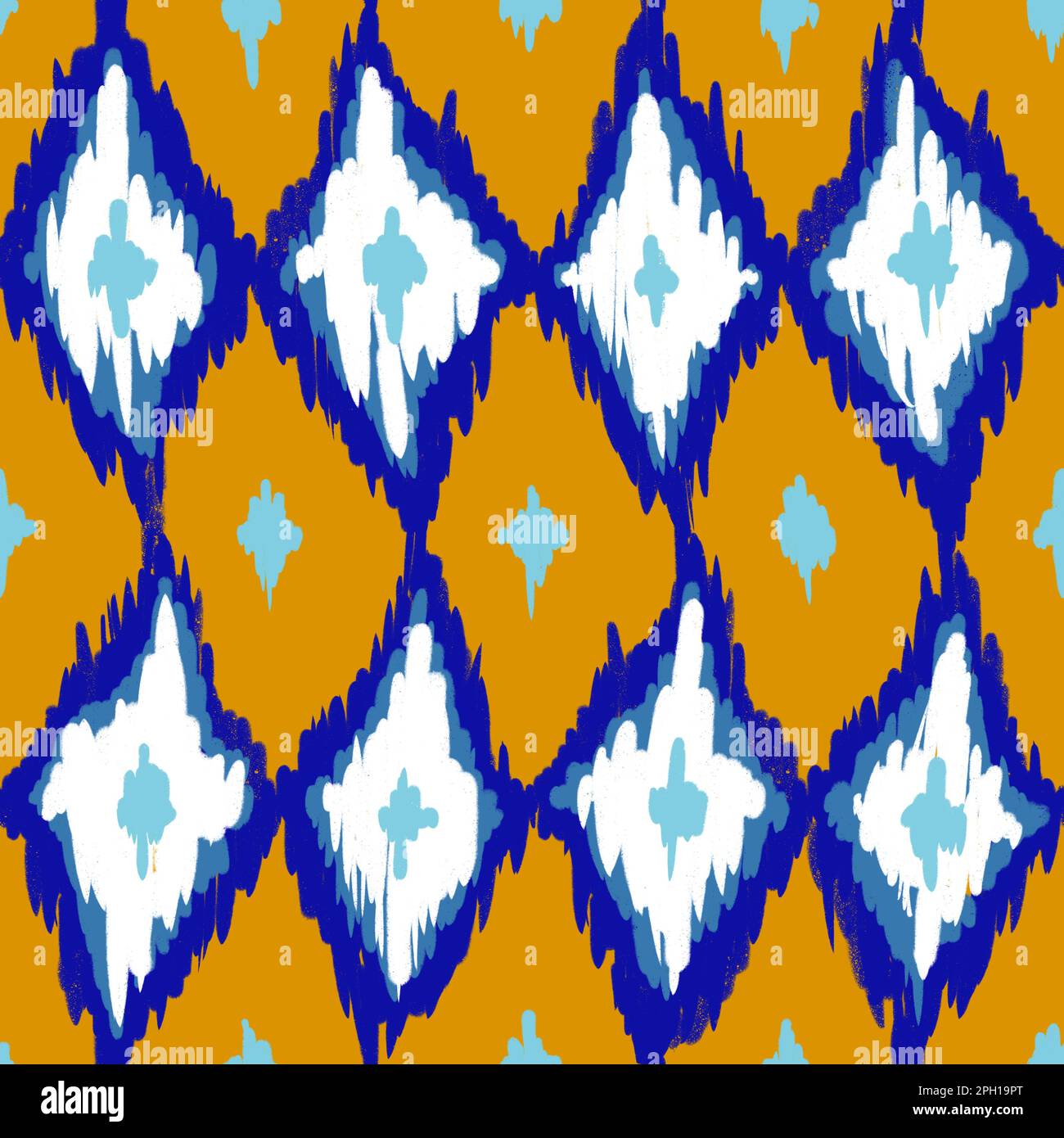 Hand drawn seamless pattern with ikat ethnic traditional indonesian