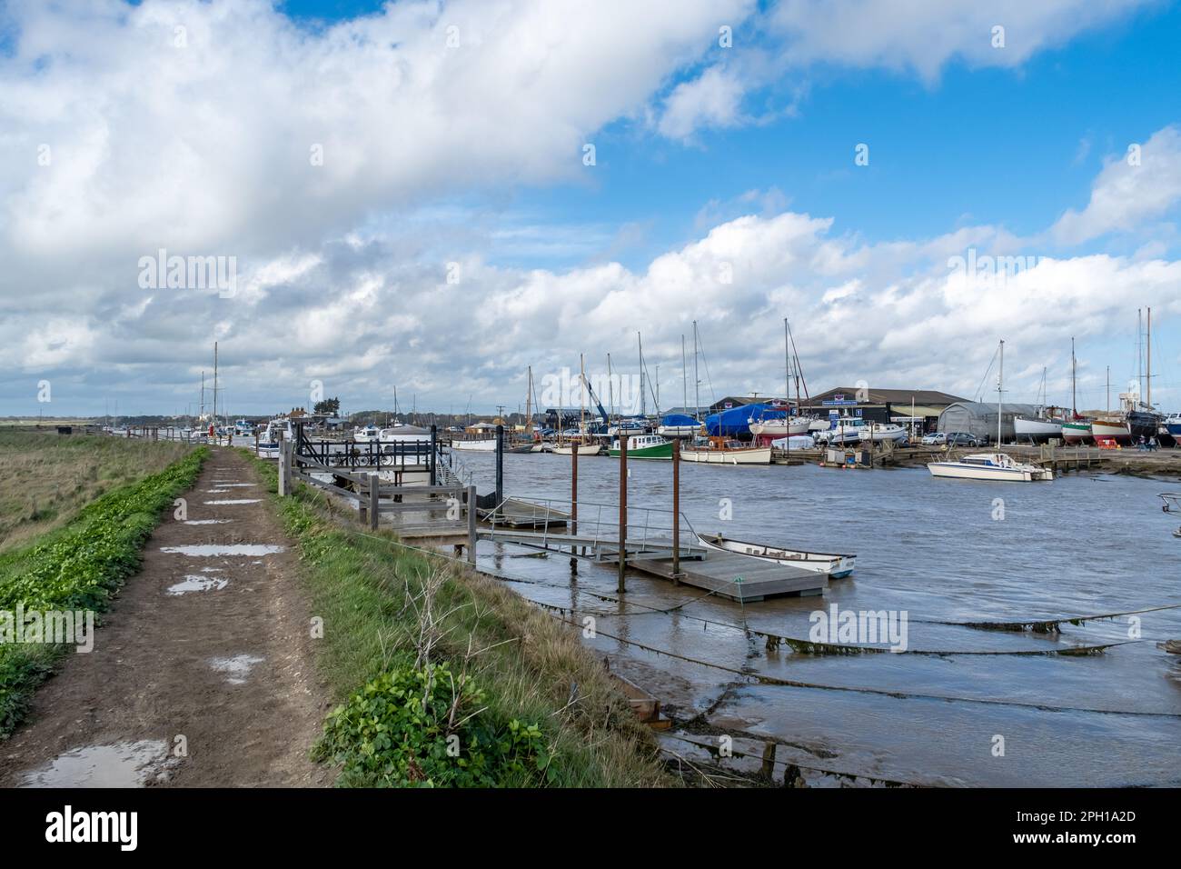 View across the River Blyth in Walberswick on the Suffolk Coast Stock Photo