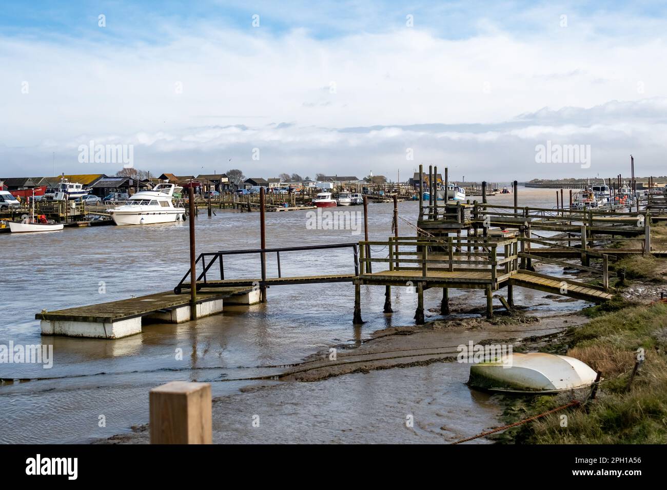 View across the River Blyth in Walberswick on the Suffolk Coast Stock Photo